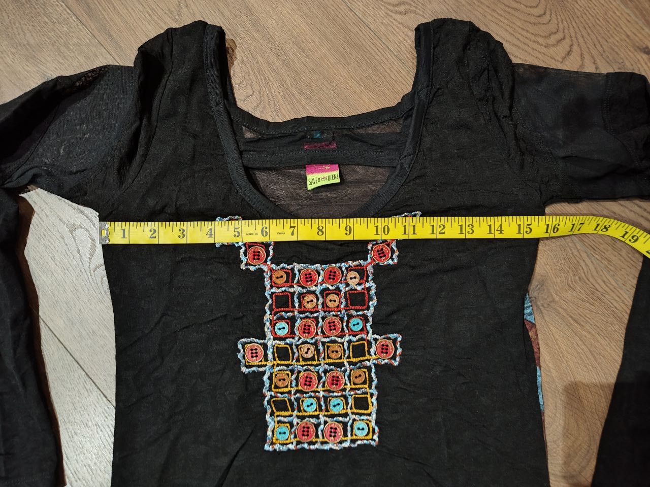 Save The Duck Save the Queen Black Long Sleeve Blouse sz S - NEW Size S / US 4 / IT 40 - 6 Thumbnail
