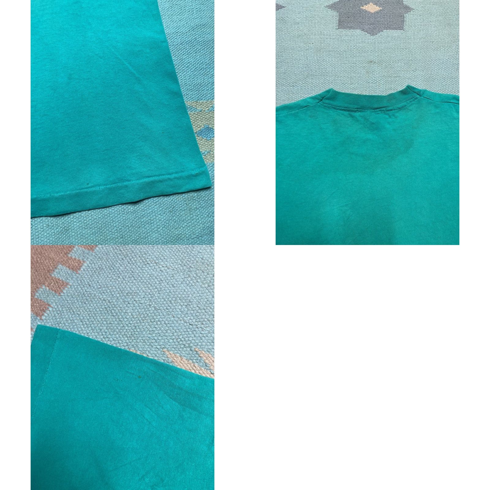 AQUA VINTAGE Trend Basics T-Shirt Mens Pocket Grunge 90s Large Teal Blue Size L Size US L / EU 52-54 / 3 - 9 Thumbnail