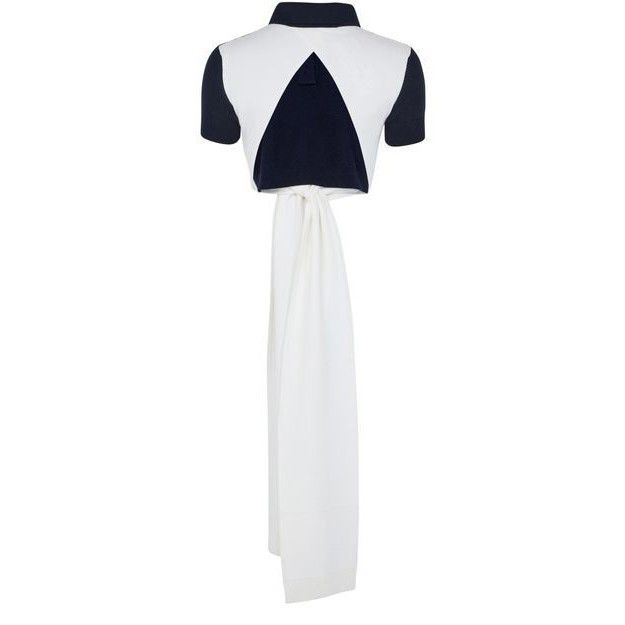 Loewe LOEWE Cropped Backless White Wool Polo Shirt New & Authentic Size M / US 6-8 / IT 42-44 - 2 Thumbnail