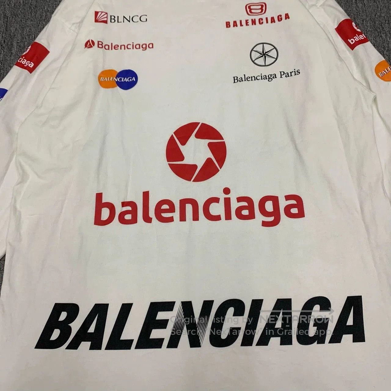 Balenciaga Balenciaga White Logo Racing Longsleeve. Size US XS / EU 42 / 0 - 8 Thumbnail