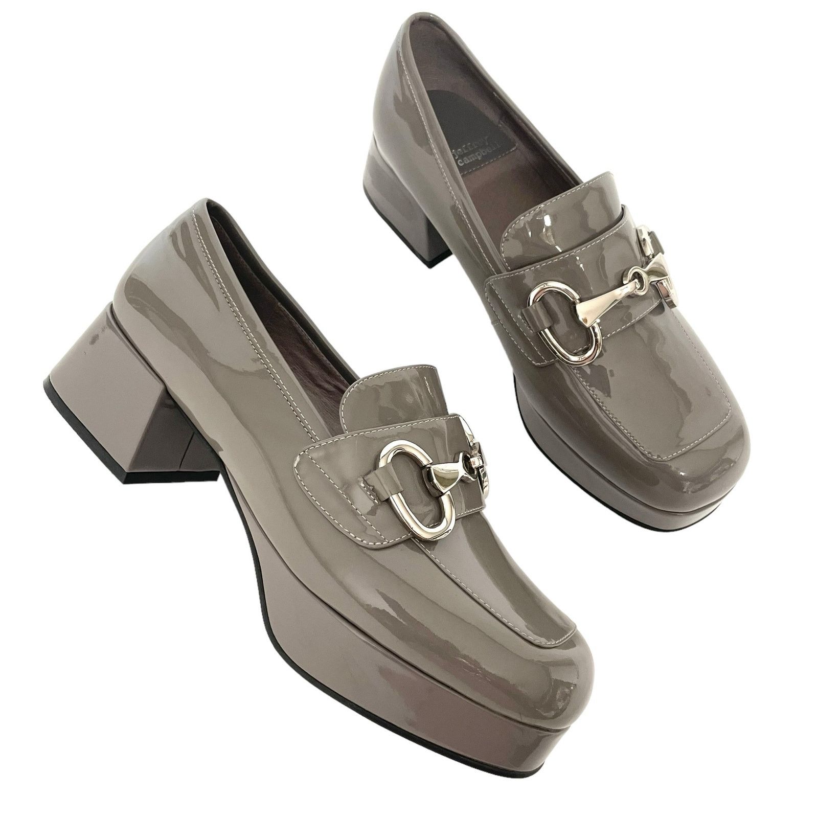 image of Jeffrey Campbell Student Platform Loafer Horsebit Size 9 in Grey, Women's