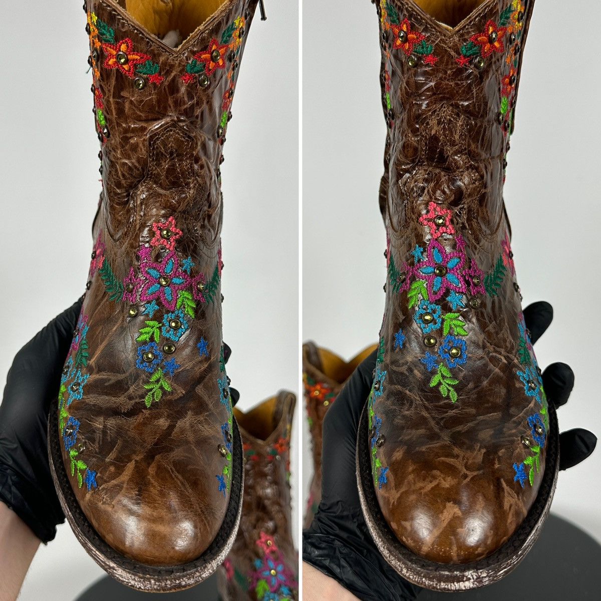 Old Gringo Mexicana Old Gringo Sora Leather Cowboy Floral Ankle Boots Size US 9.5 / IT 39.5 - 22 Thumbnail