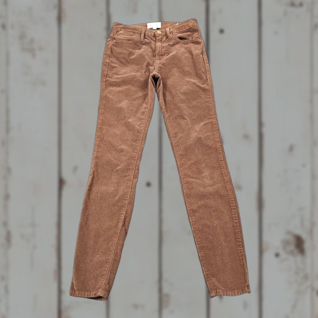 Frame FRAME Brown Corduroy Skinny Pants Womens Size 25 Mid Rise Stretch 23x28 Size 23" - 1 Thumbnail