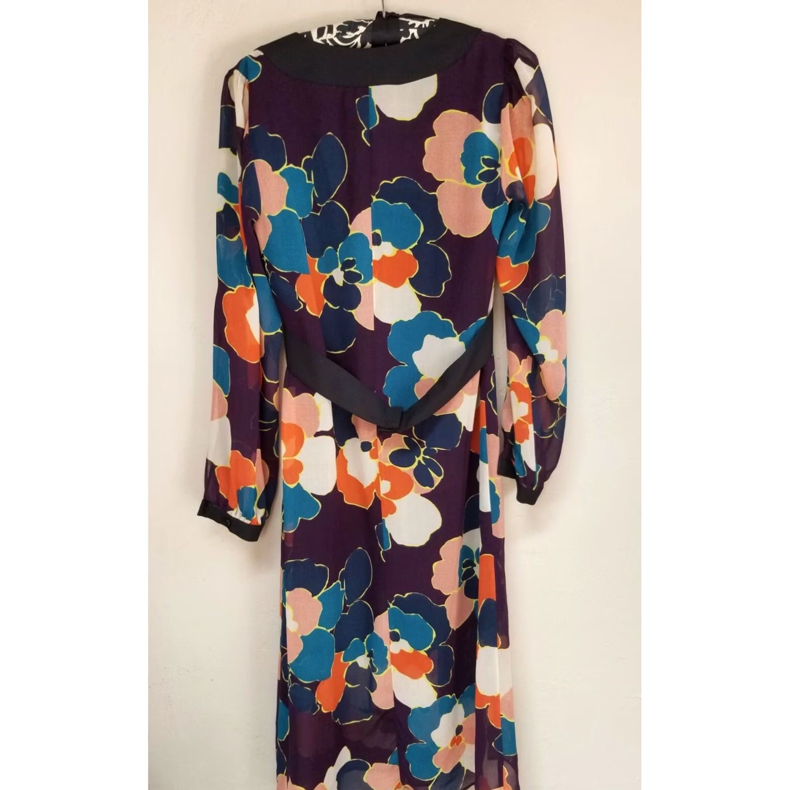 BCBGeneration BCBGeneration Womens Square Neck Sheer Floral Maxi Dress Long Sleeve XS Multicolor Floral Maxi Dress Womens XS Size XS / US 0-2 / IT 36-38 - 3 Thumbnail