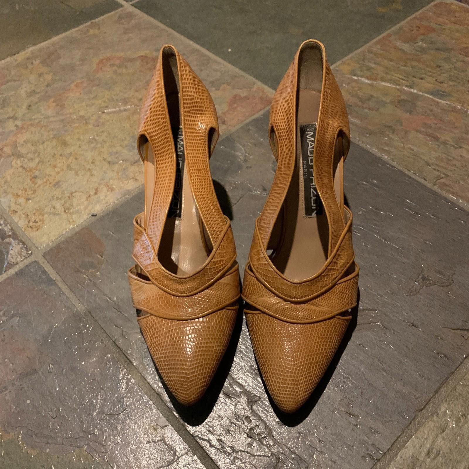 Designer RARE! MAUD FRIZON SNAKE Leather Mid Heel Shoes Size 8.5 G108 Size US 8.5 / IT 38.5 - 1 Thumbnail