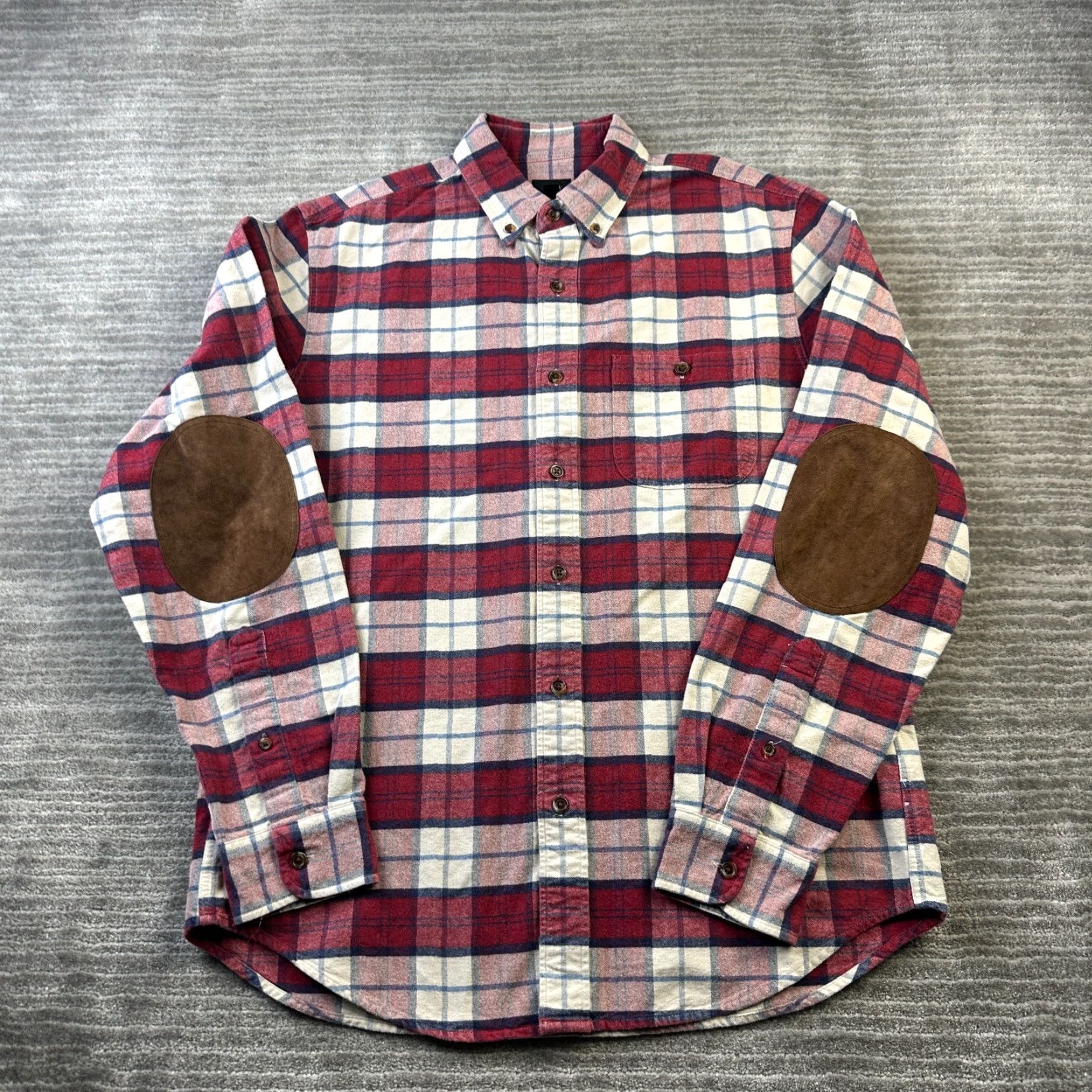 J.Crew J. Crew Shirt Mens M Red Button-Up Plaid Flannel Collar Shirt Casual Outdoor Vintage No Size US M / EU 48-50 / 2 - 2 Thumbnail