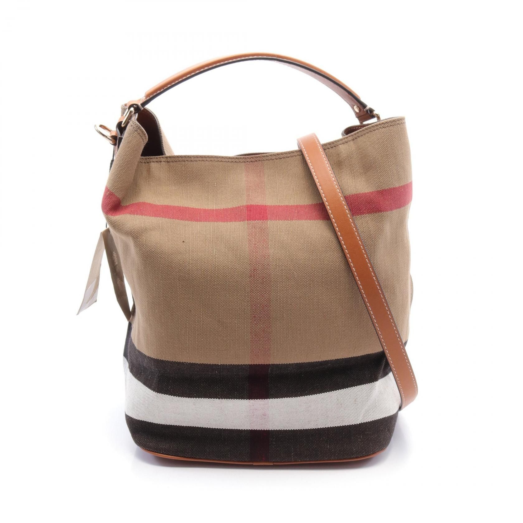 Burberry Burberry The Medium Ashby Canvas Shoulder Bag 3945728 in Great Condition Size ONE SIZE - 1 Thumbnail
