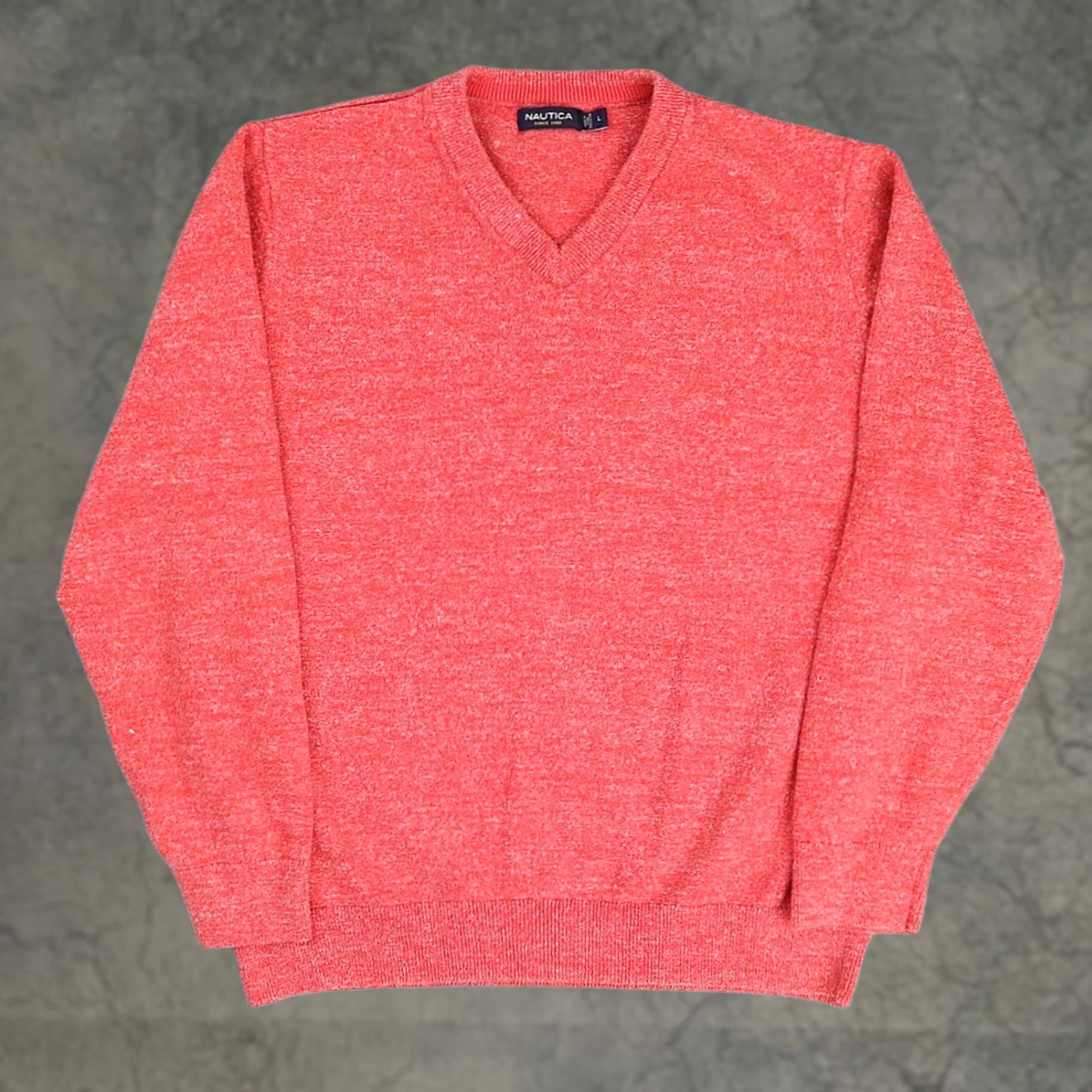 Nautica Nautica Sweatshirt L Pink Long Sleeve V Neck Pullover 100% Cotton Mens Size US L / EU 52-54 / 3 - 1 Thumbnail