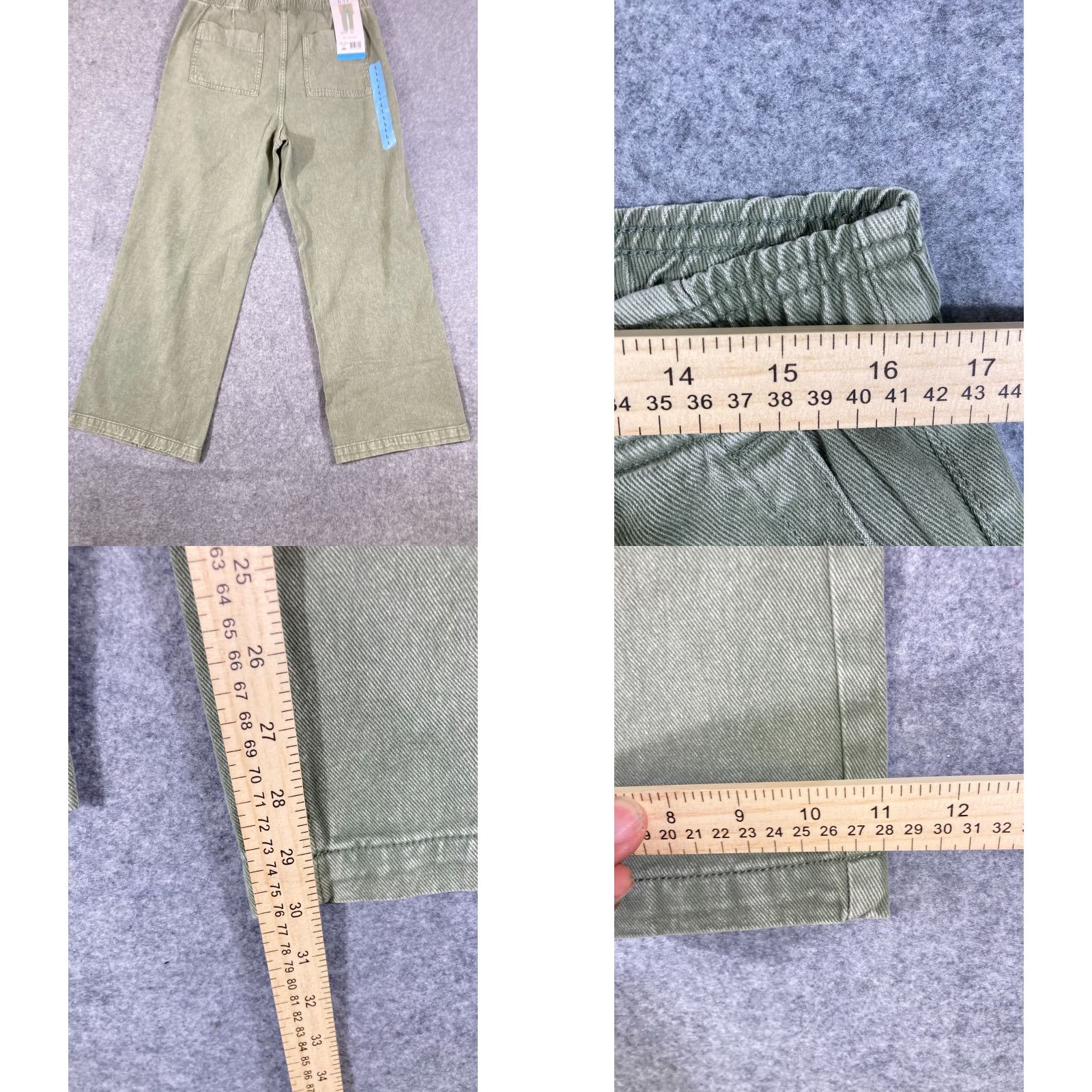 Gap Gap Pull On Pants Womens L Green Denim Straight Leg Elastic Waist Preppy NWT Lounge Pockets Size 36" / US 14 / IT 50 - 9 Thumbnail