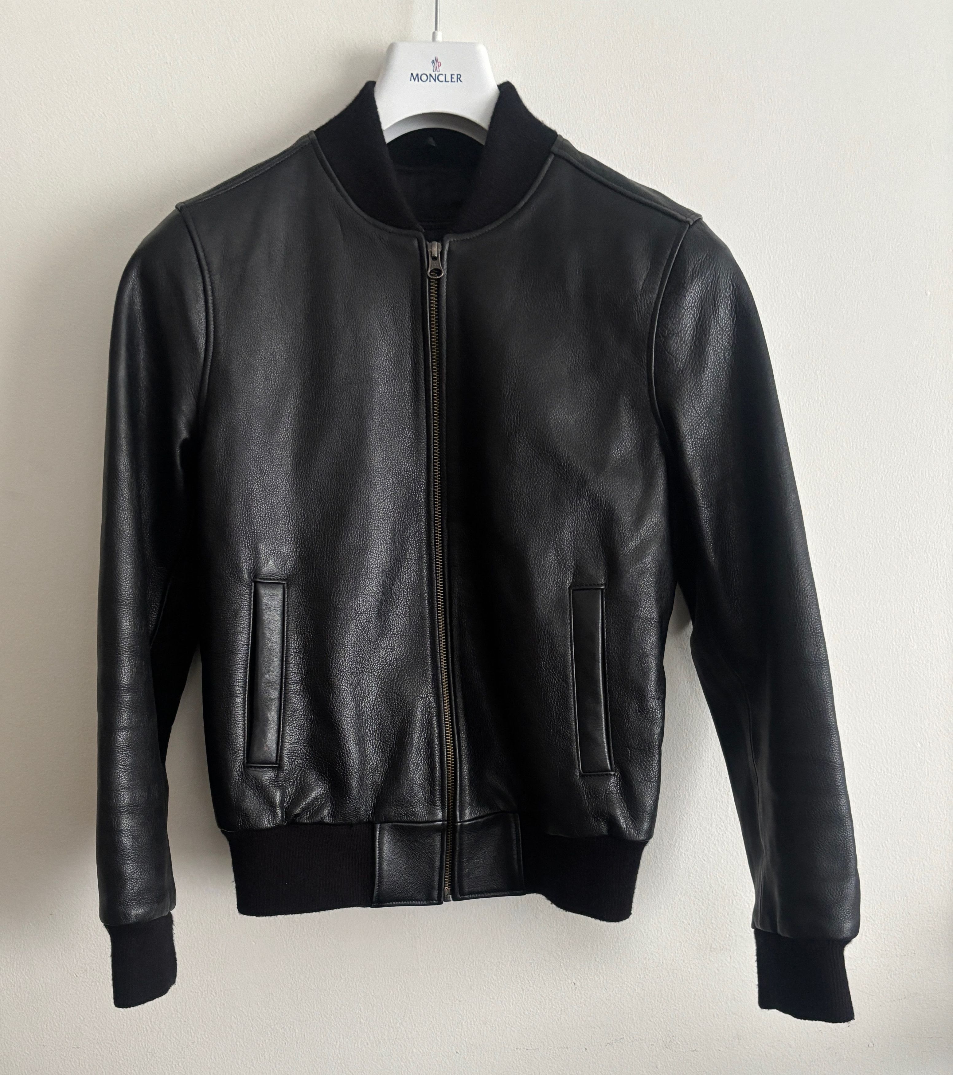 Roots $580 Black Pebbled Leather Bomber Jacket - 6 Size M / US 6-8 / IT 42-44 - 5 Thumbnail