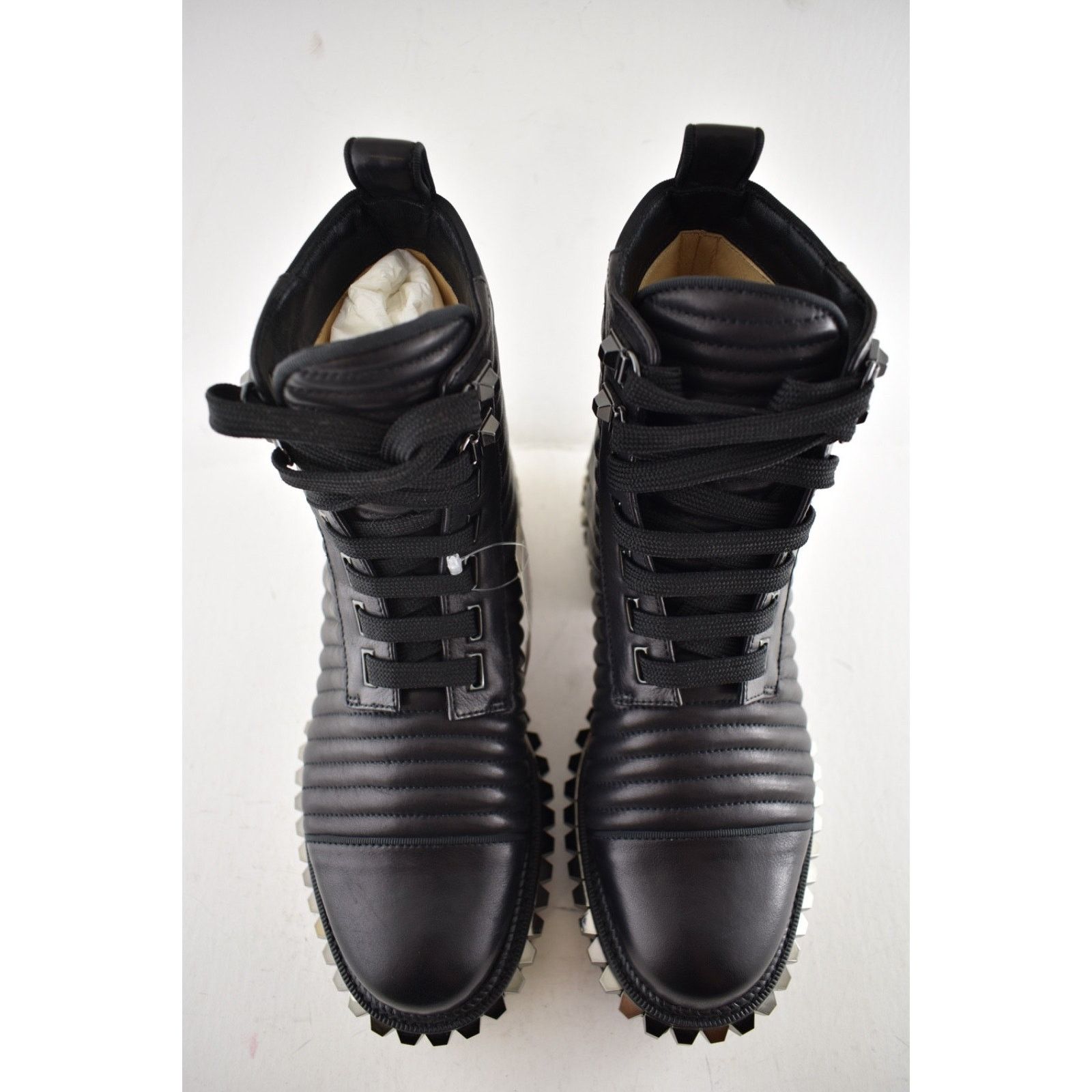 Christian Louboutin Christian Louboutin Yetota Flat Calf Leather Black Spike Size US 6.5 / IT 36.5 - 6 Thumbnail