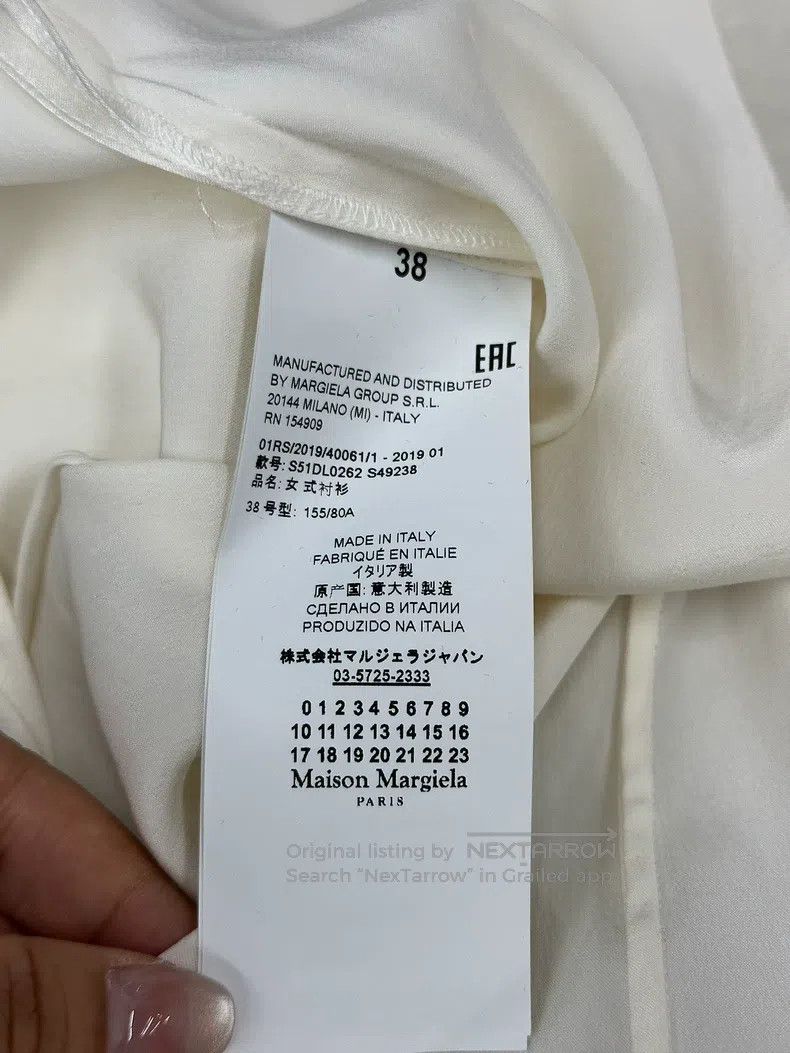 Maison Margiela Maison Margiela White silk stitched lace fake two-piece sh Size XS / US 0-2 / IT 36-38 - 5 Thumbnail