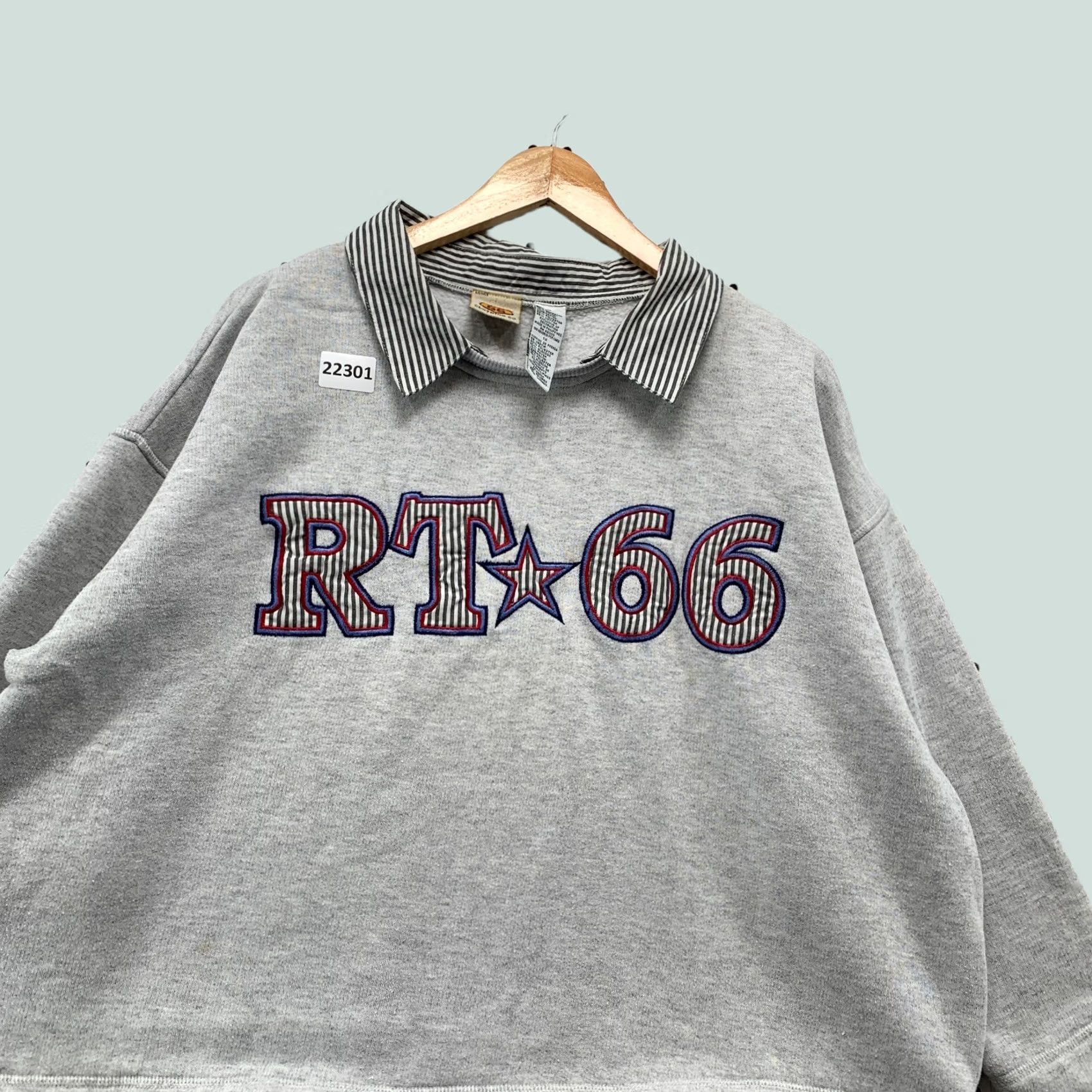 Route 66 VINTAGE Route 66 Shirt Womens 1X Gray Collared Sweatshirt Plus Size 5x30 Pullover Size XL / US 12-14 / IT 48-50 - 1 Thumbnail
