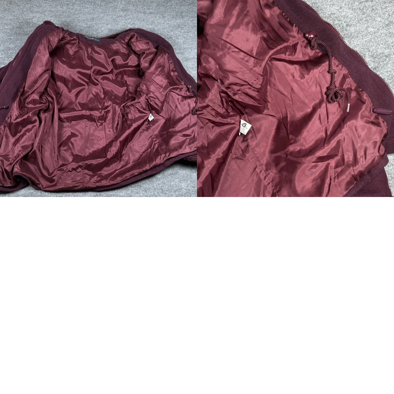 Vintage VINTAGE Herman Kay Coat Wool Blend Hooded Faux Fur Trim Button Zipper Toggle Purple 14 Women Outerwear Fall Winter Size XL / US 12-14 / IT 48-50 - 8 Thumbnail