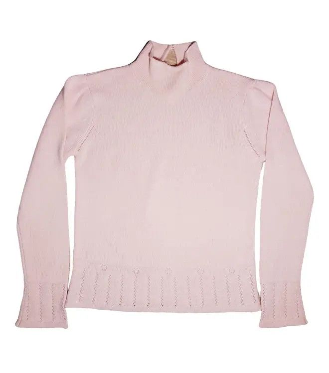 image of Vintage 100% Cashmere Sweater Turtleneck Jumper Light Pink Luxury, Women's (Size Small)