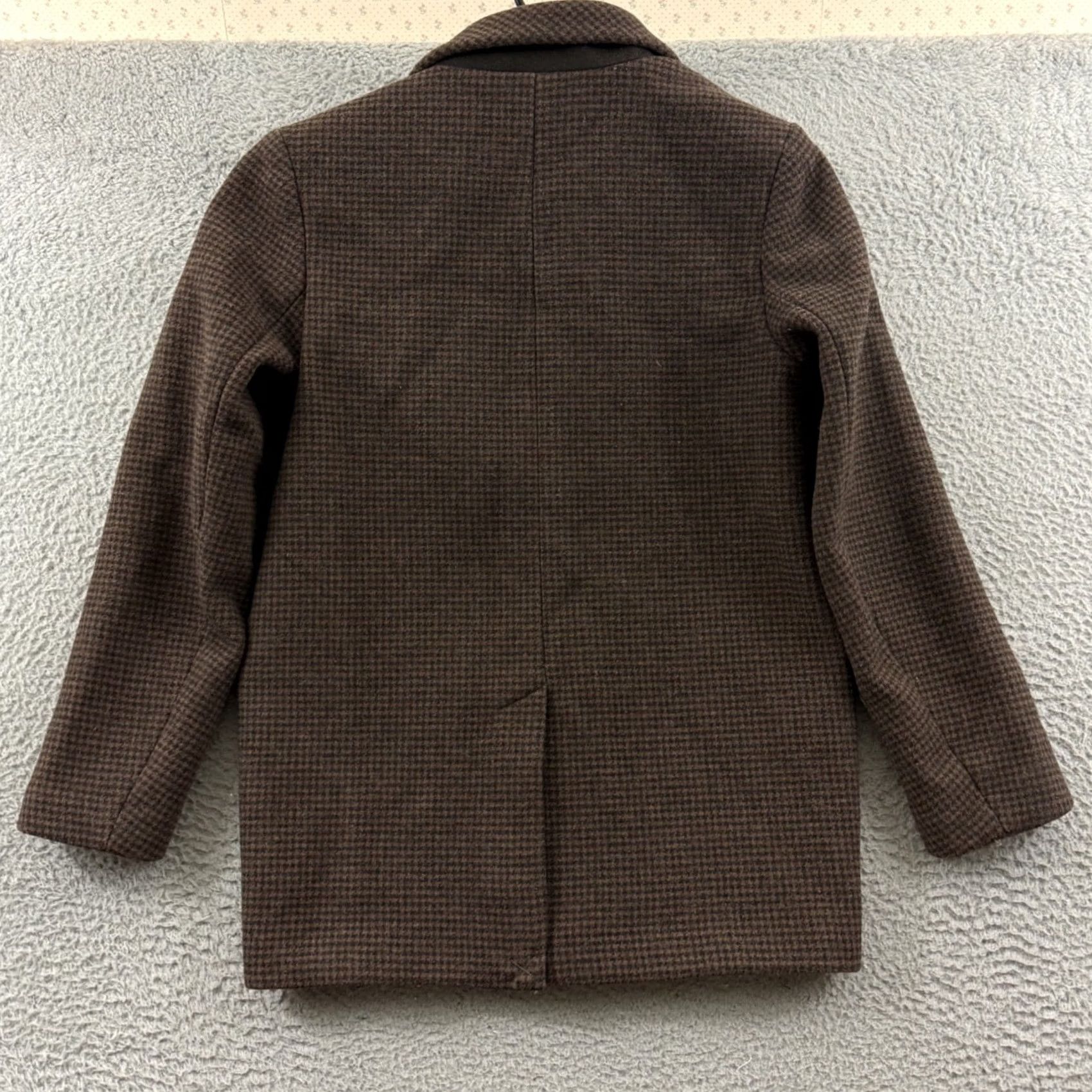 Abercrombie & Fitch VINTAGE Abercrombie & Fitch Coat Womens SP Brown Wool Houndstooth Blazer Jacket Preppy Size S / US 4 / IT 40 - 7 Thumbnail