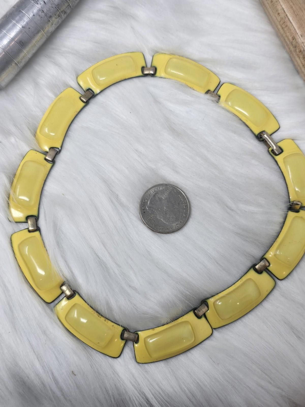 Other Vintage Kay Denning Yellow Enamel Panel Choker Signed Size ONE SIZE - 3 Thumbnail
