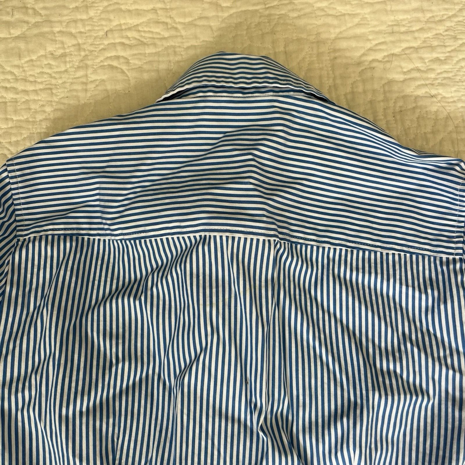 J.Crew J Crew Stretch Perfect Top Blue White Stripe Button Up Long Size XXS / US 00 / IT 34 - 5 Thumbnail