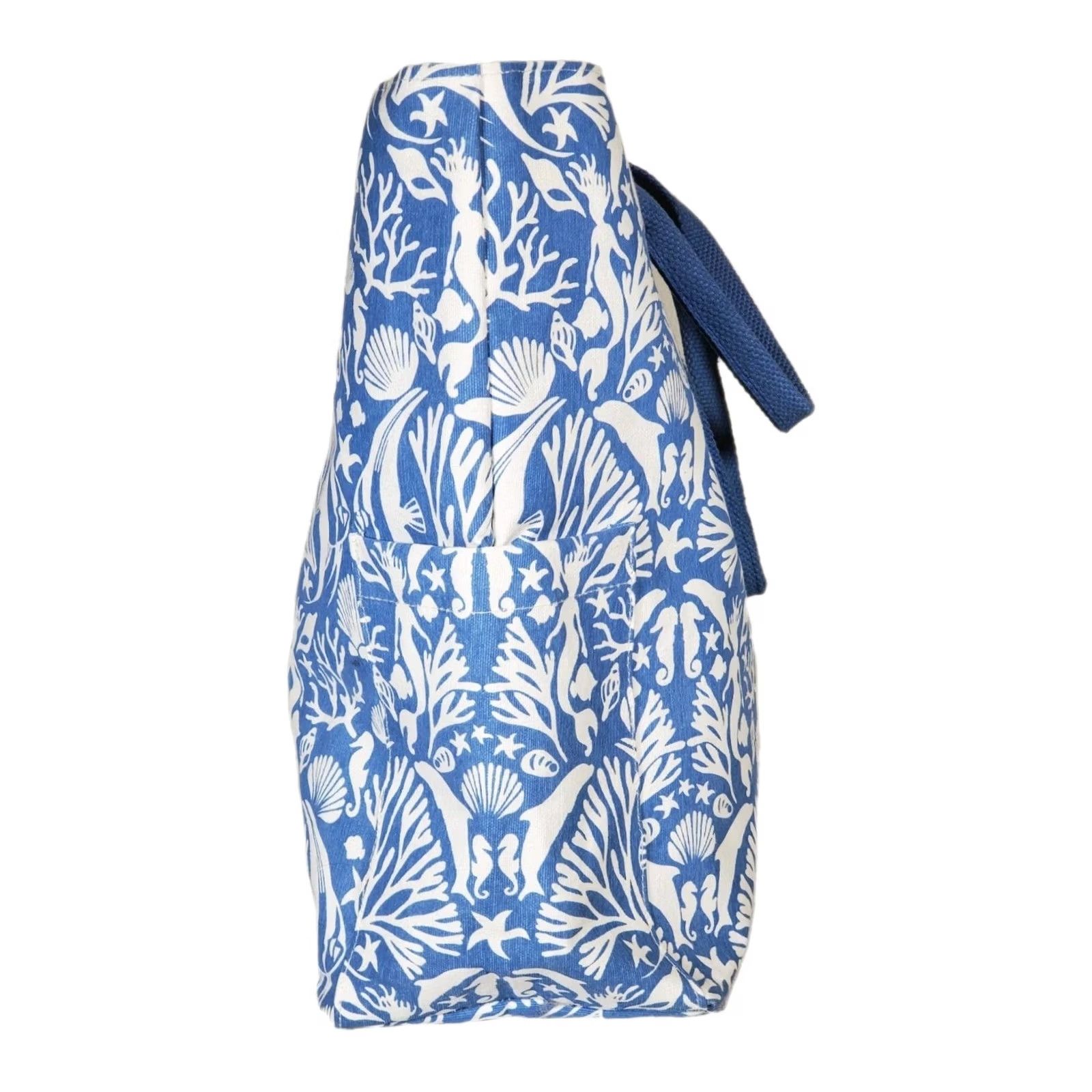 Vintage rockflowerpaper Underwater Sea Carryall Tote Bag Blue White Large Size ONE SIZE - 5 Thumbnail