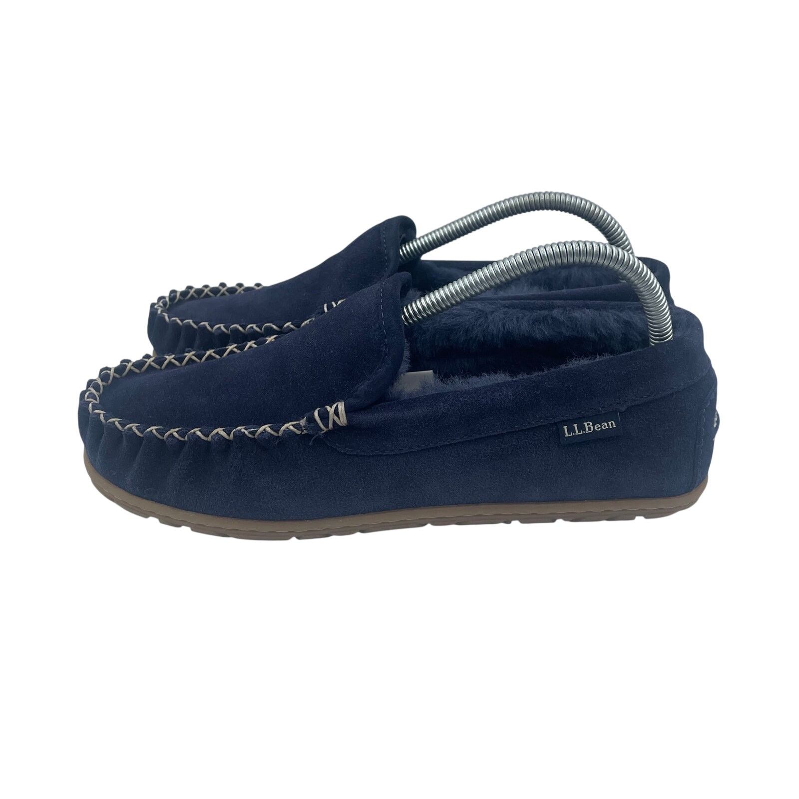 L.L. Bean LL Bean Wicked Good Slippers Moccasins Fur Lines Navy Women Size US 8 / IT 38 - 1 Thumbnail