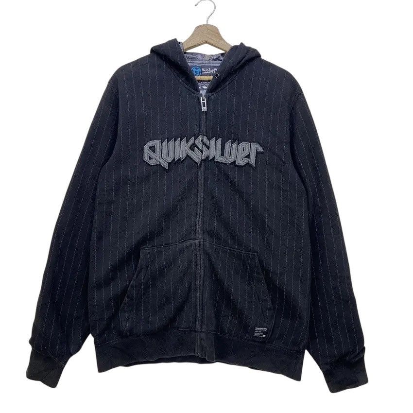 Quiksilver Quiksilver Striped Spell Out Hooded Jacket Size US M / EU 48-50 / 2 - 2 Thumbnail