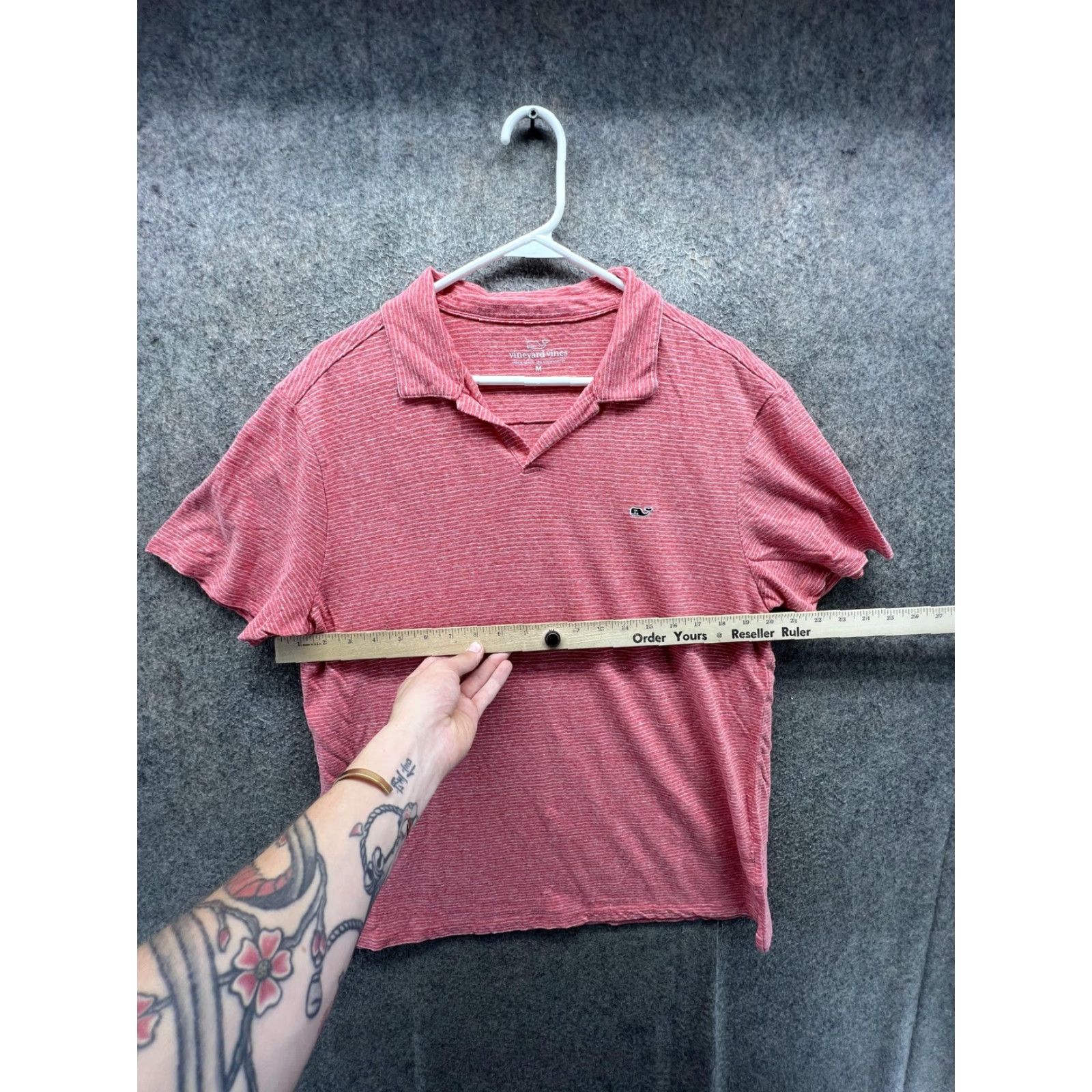 Vineyard Vines VINTAGE Vineyard Vines Polo Shirt Mens M Red Stripe Linen Cotton Casual Whale Logo Size US M / EU 48-50 / 2 - 3 Thumbnail