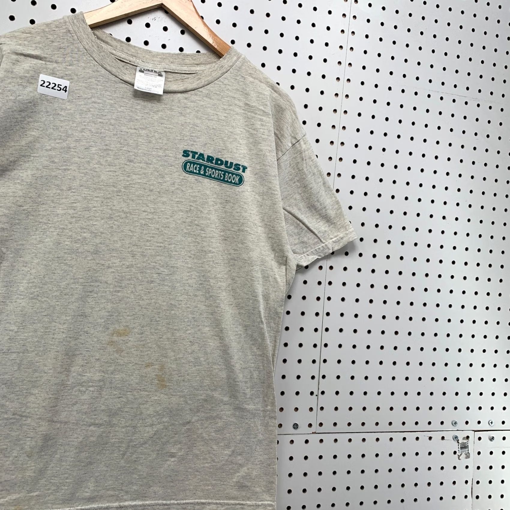 Tultex VINTAGE Stardust Sports Book Shirt Gray Catch The Fever Adult Large 21x27.5 Tultex Short Sleeve Crew Neck Cotton Blend 90s Sports Mens Size US L / EU 52-54 / 3 - 5 Thumbnail