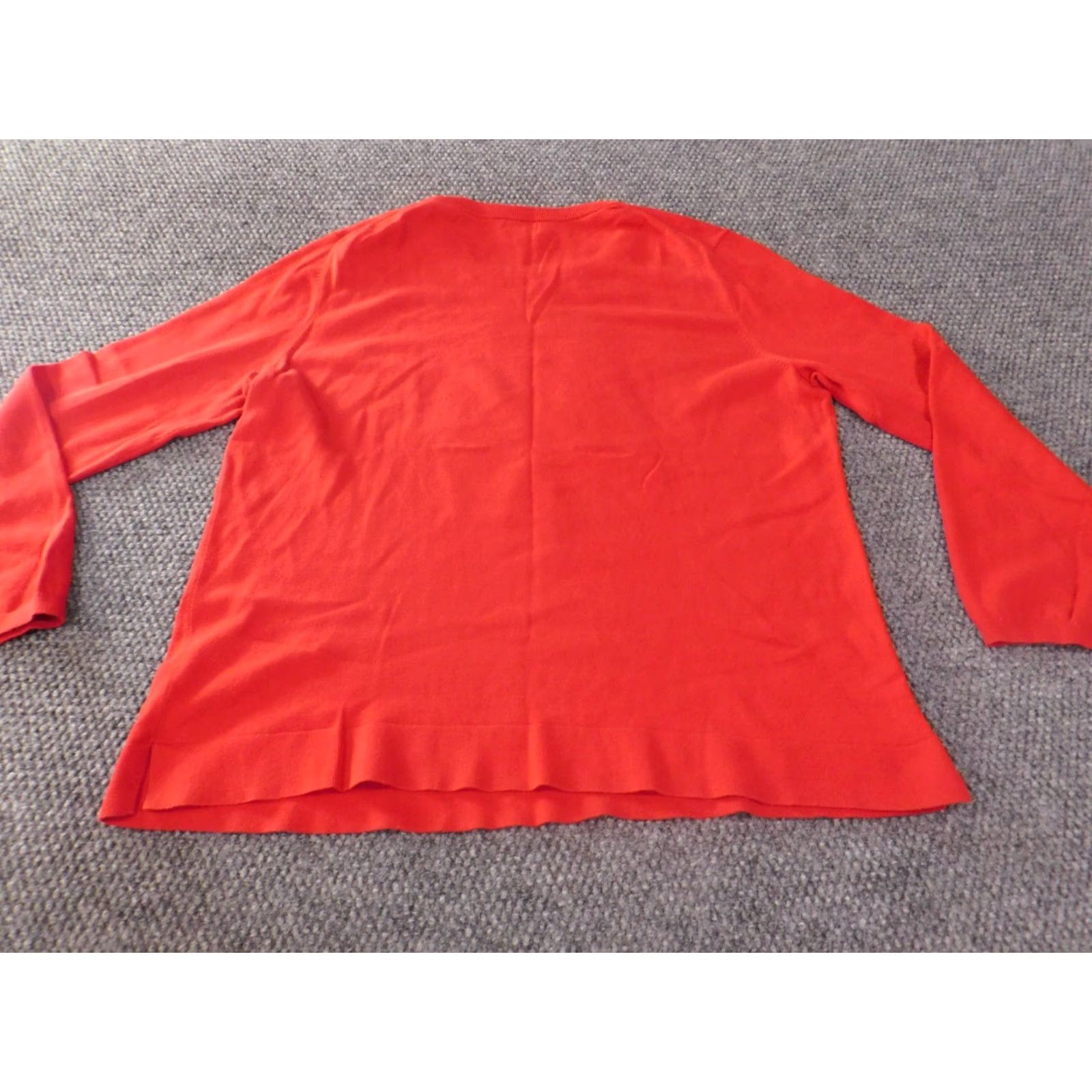 Vintage Crown & Ivy Sweater Womens 1X Red Crew Neck Pullover Dolman Sleeve Knit Cotton Button Logo Size XL / US 12-14 / IT 48-50 - 7 Thumbnail