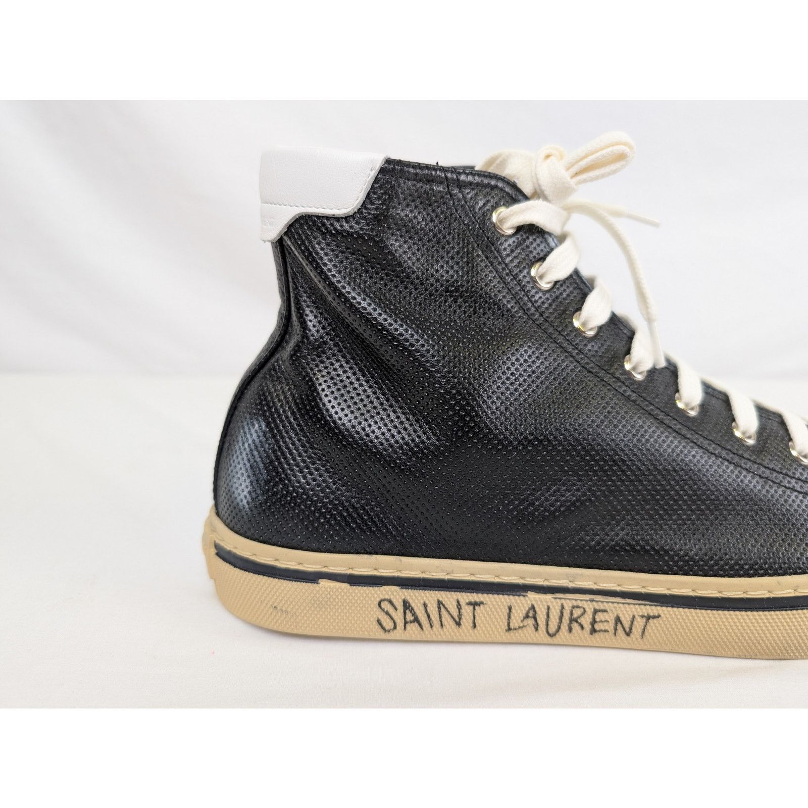 Saint Laurent Paris o1rshd1 Malibu Anilf Micr Boots Sneakers in Black/Beige Size US 9 / EU 42 - 3 Thumbnail