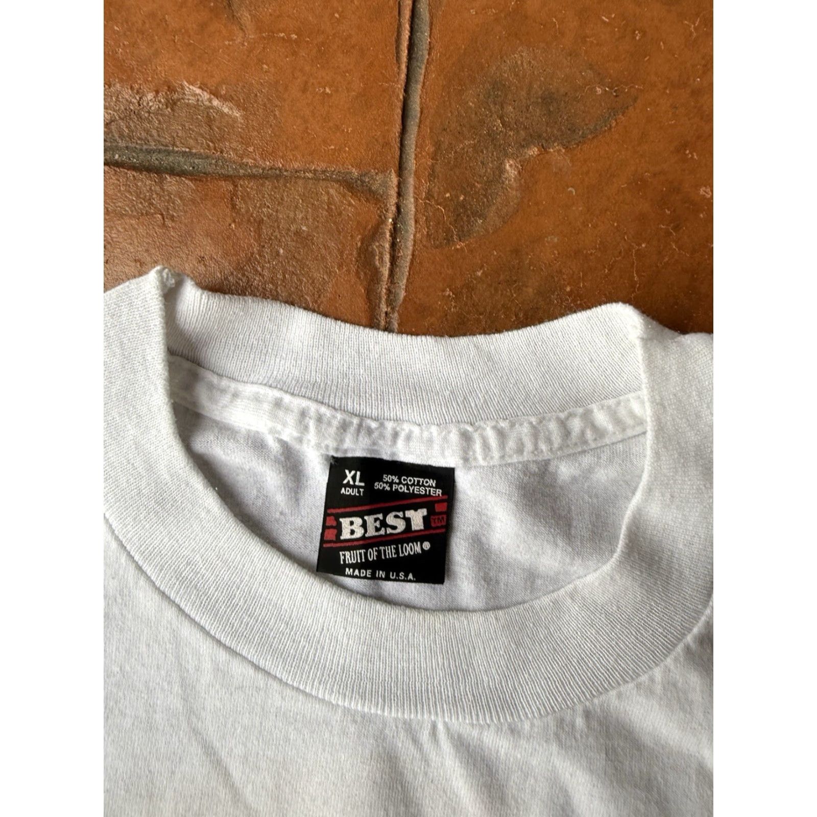 Fruit Of The Loom VINTAGE 90s Alamo Heart Run Marathon T-Shirt XL Graphic Print Cotton 50/50 Short Sleeve Crew Neck Men 90s Theme Size US XL / EU 56 / 4 - 3 Thumbnail
