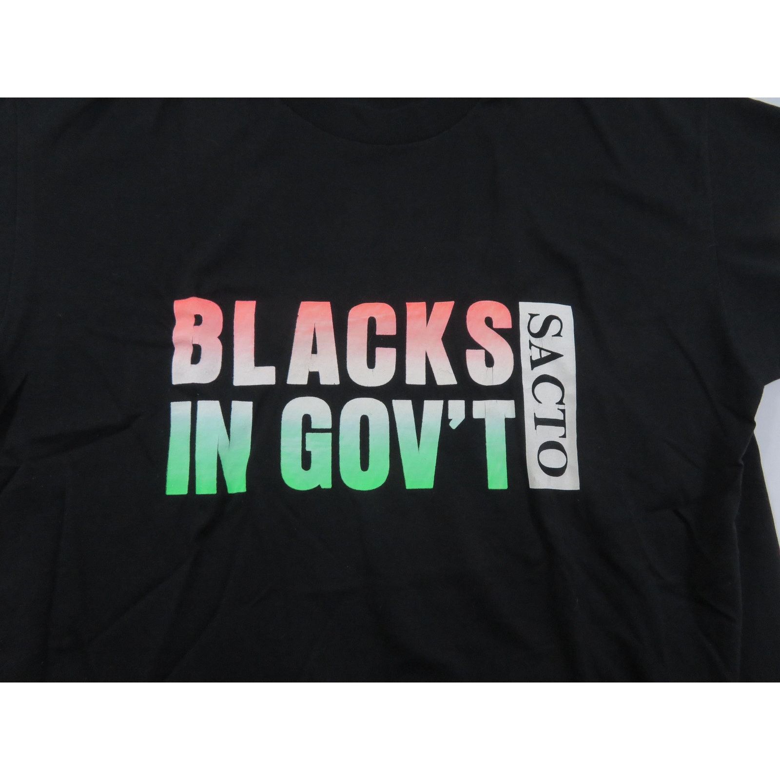 Hanes Blacks in Government SACTO Black T-Shirt Sz XL 1980s Size US XL / EU 56 / 4 - 2 Thumbnail