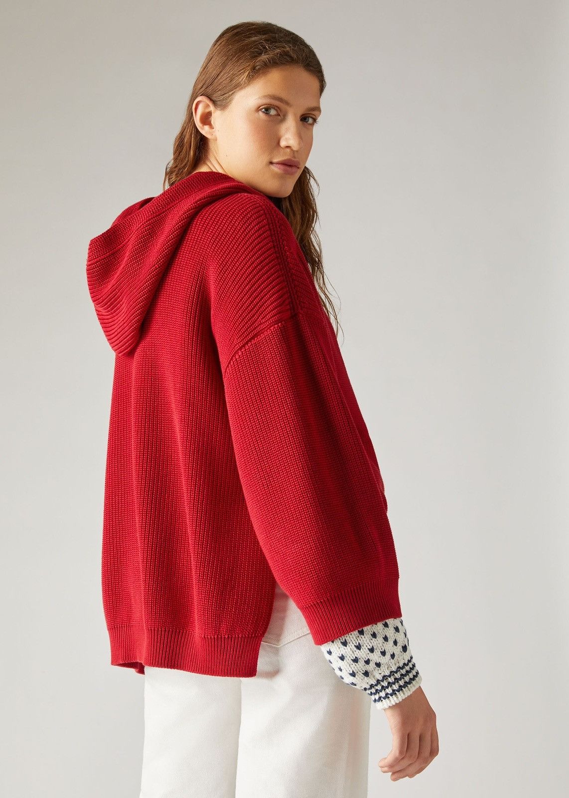Loro Piana o1srvl11e0825 FAM7803 Hooded Tunic Sweater in Red Size M / US 6-8 / IT 42-44 - 4 Thumbnail