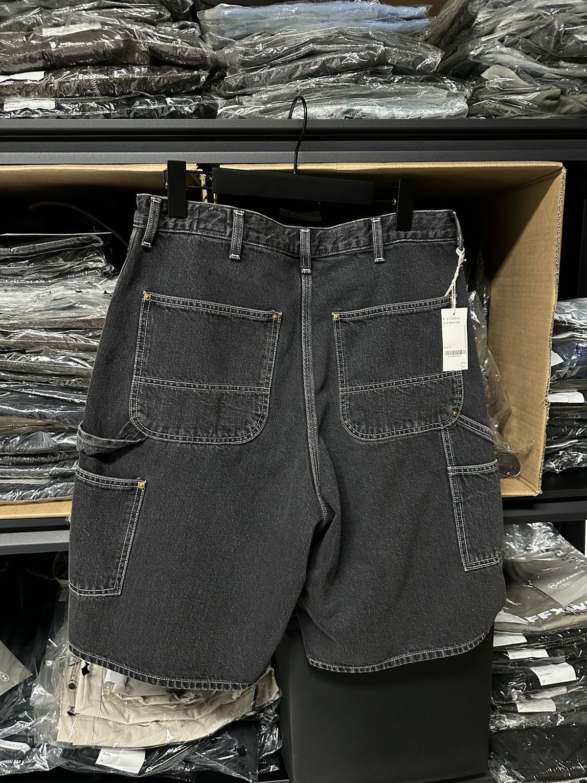 Orslow orSlow Black Denim Painter Shorts (Black Denim Stone) Size US 36 / EU 52 - 2 Thumbnail