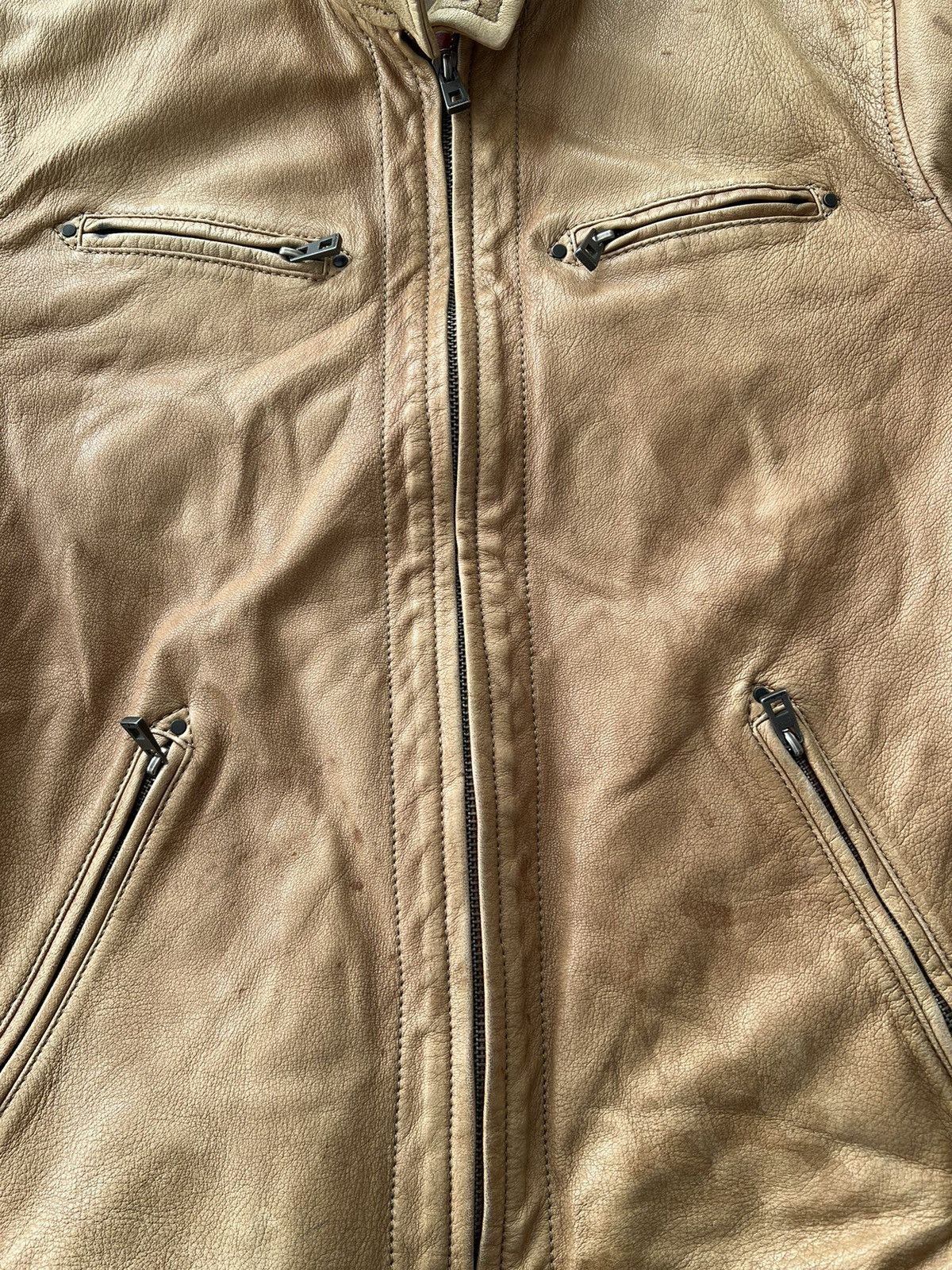 Strellson Strellson Moto Racing Faded Leather Jacket Sz 52 Size US L / EU 52-54 / 3 - 12 Thumbnail