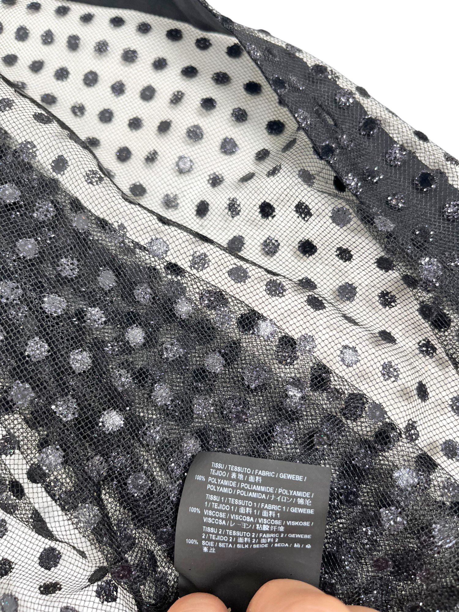 Saint Laurent Paris by Hedi Slimane S/S 2016 Transparent Silver Pois Shirt Size S / US 4 / IT 40 - 13 Thumbnail