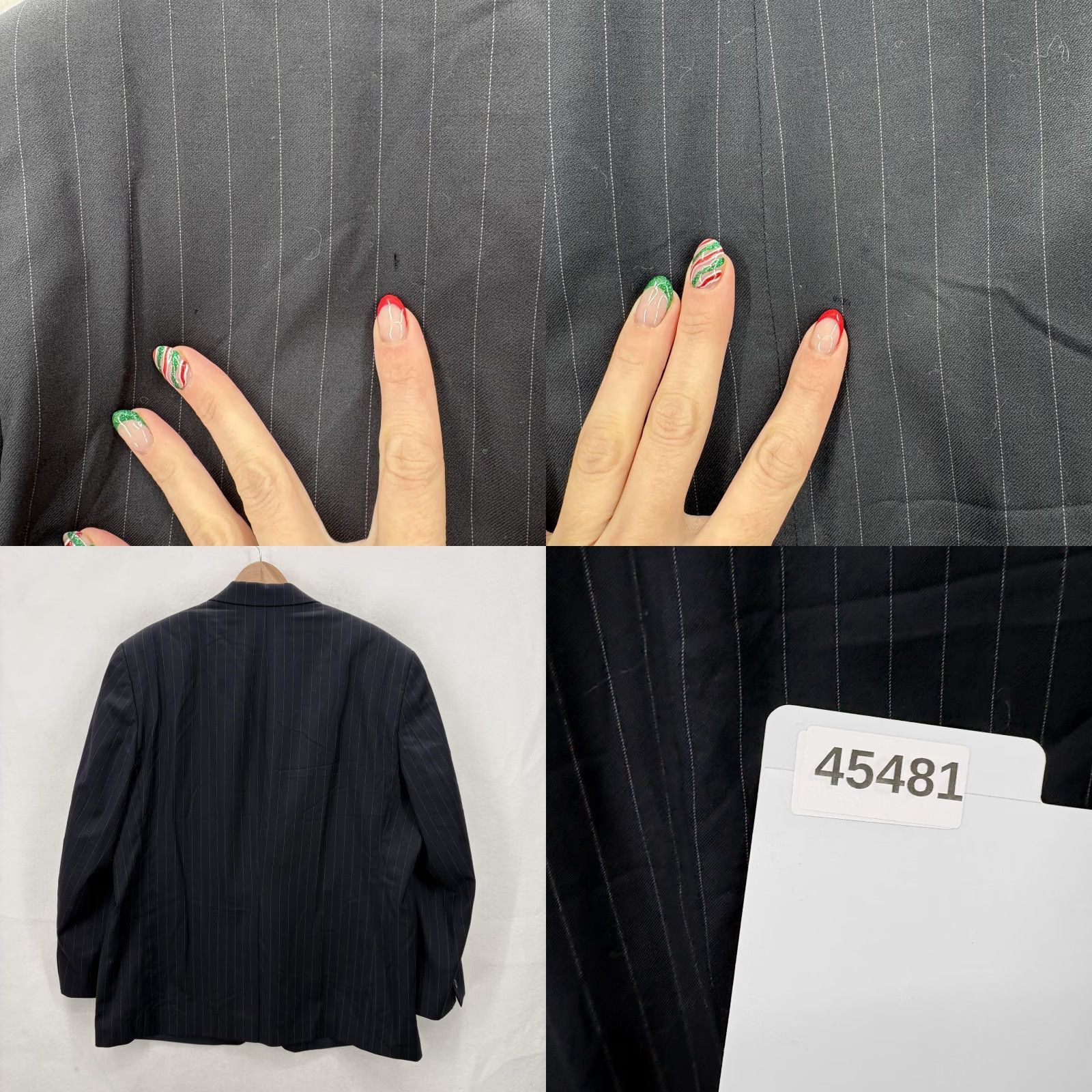 Ralph Lauren VINTAGE Lauren Ralph Lauren Blazer Mens 44R Navy Pinstripe Wool Suit Jacket Business Size 44R - 10 Thumbnail