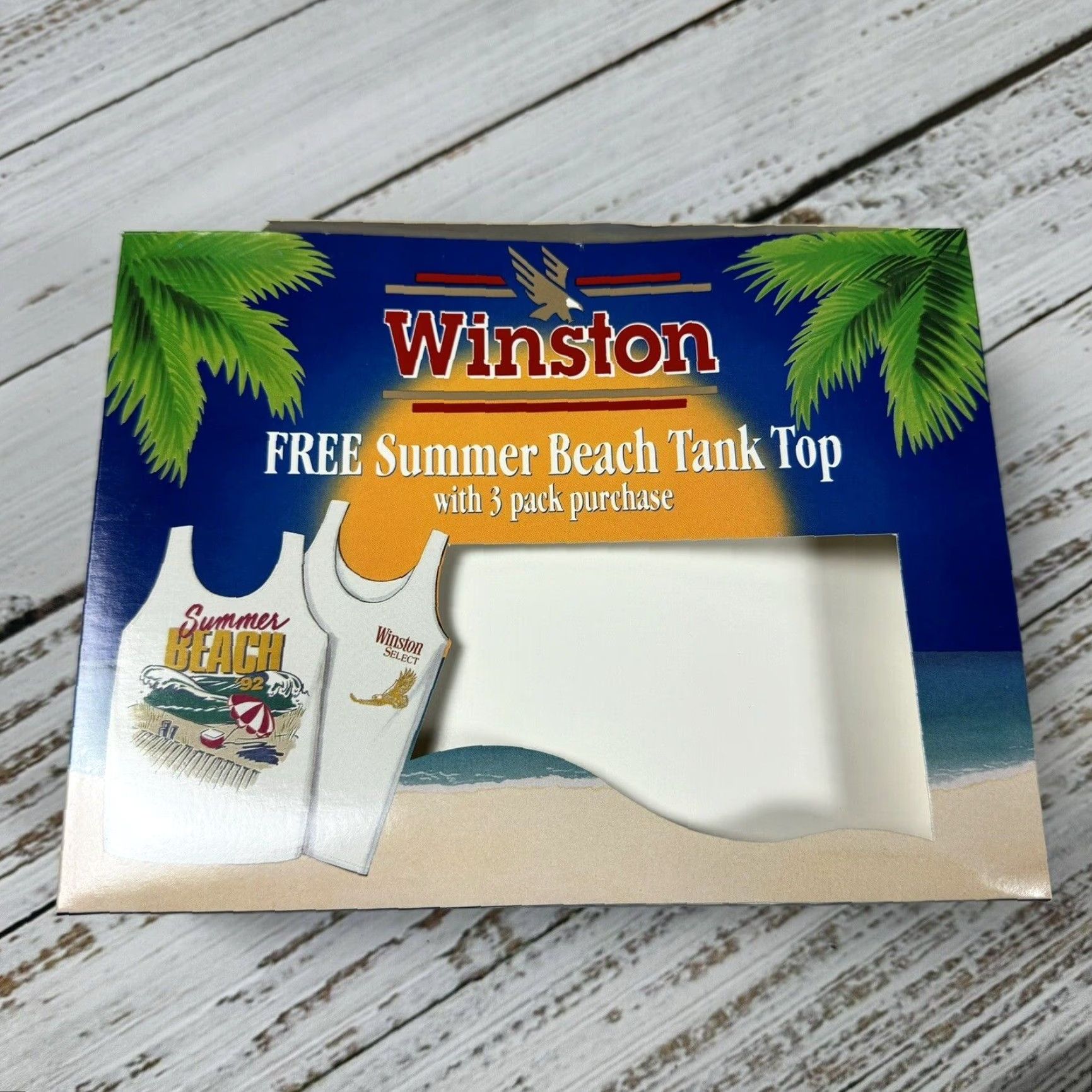Vintage Vintage 1992 Winston Select Cigarette Tank Top XL Unisex Summer Beach Graphic Tee Cotton NOS Size US XL / EU 56 / 4 - 7 Thumbnail