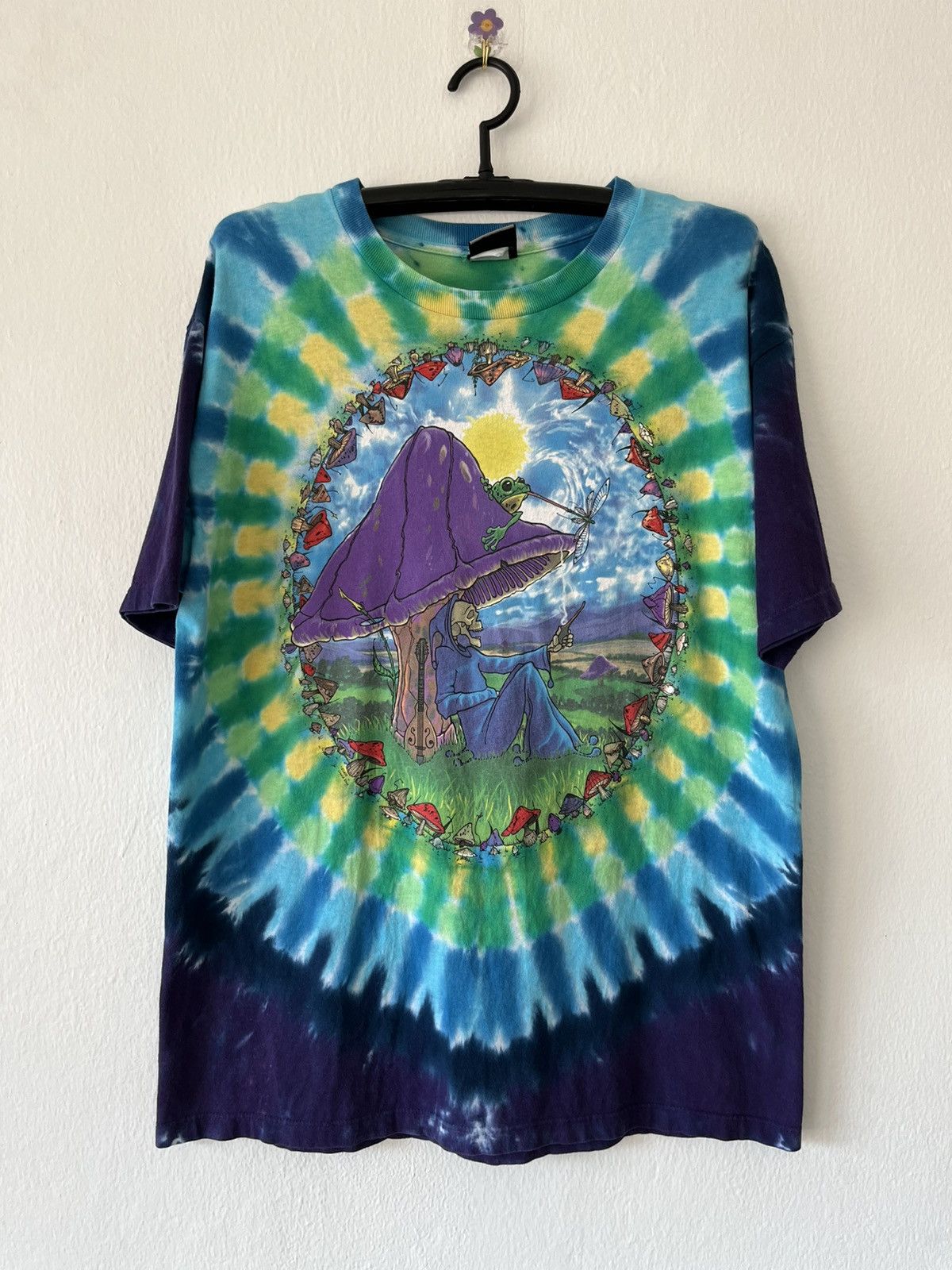 Vintage Liquid Blue Mushroom Haven Tie-dye 2000’s Size US XL / EU 56 / 4 - 1 Thumbnail