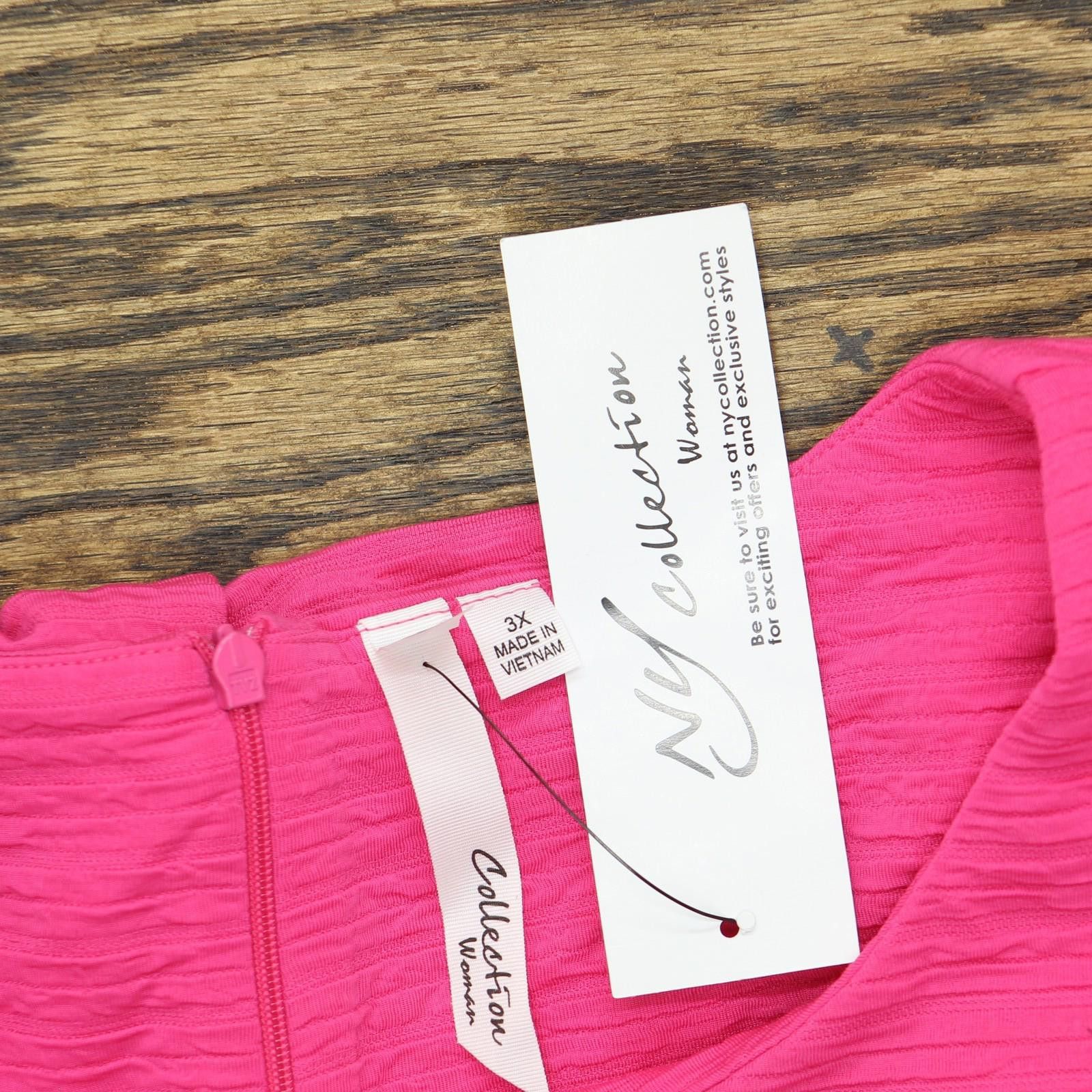 Designer Nwt Ny Collection Dress With 3/4 Sleeves Havana Pink 3x Size 3XL / US 20-22 - 3 Thumbnail