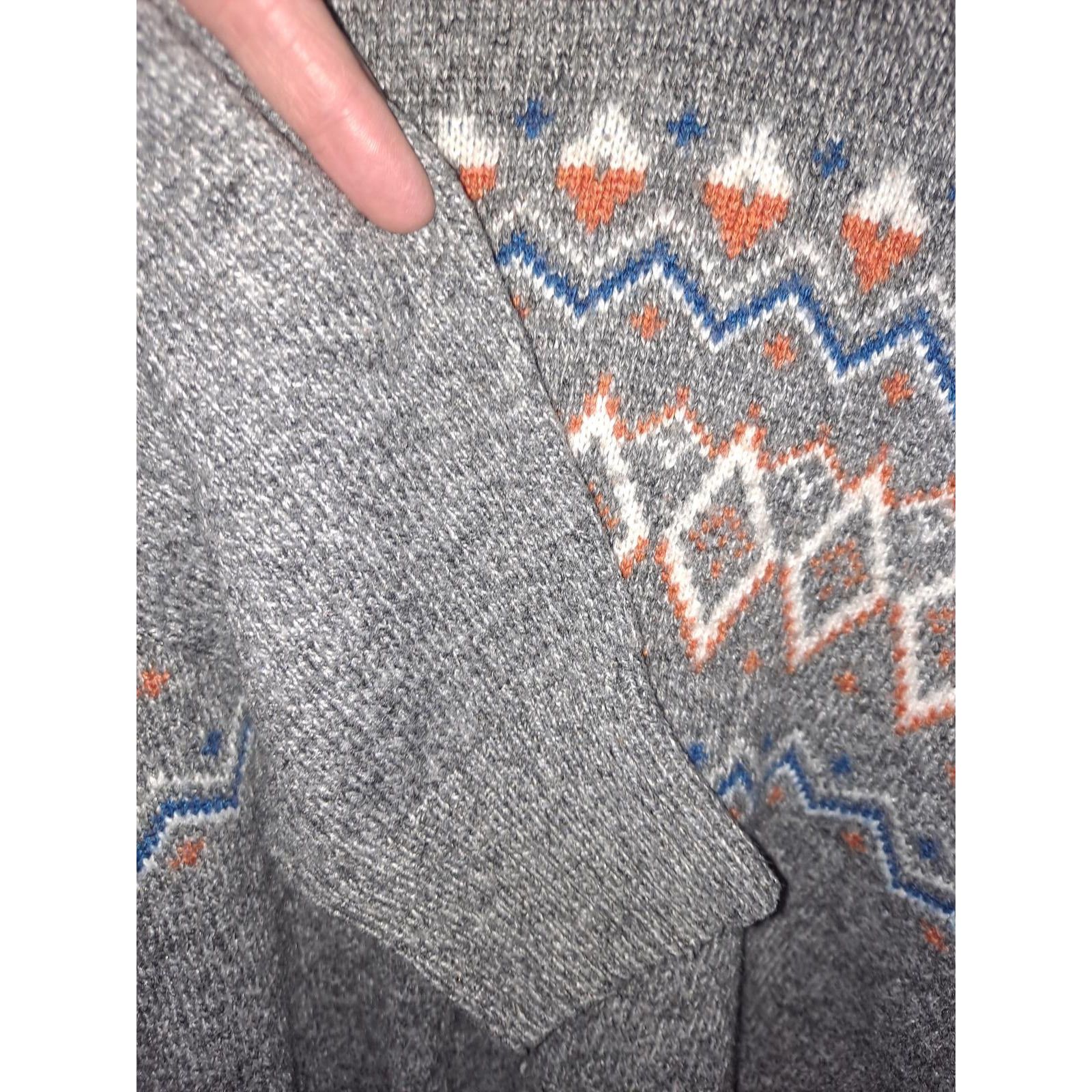 Urban Pipeline Urban Pipeline Gray Orange and Blue Drew Neck Sweater Size L Size US L / EU 52-54 / 3 - 3 Thumbnail
