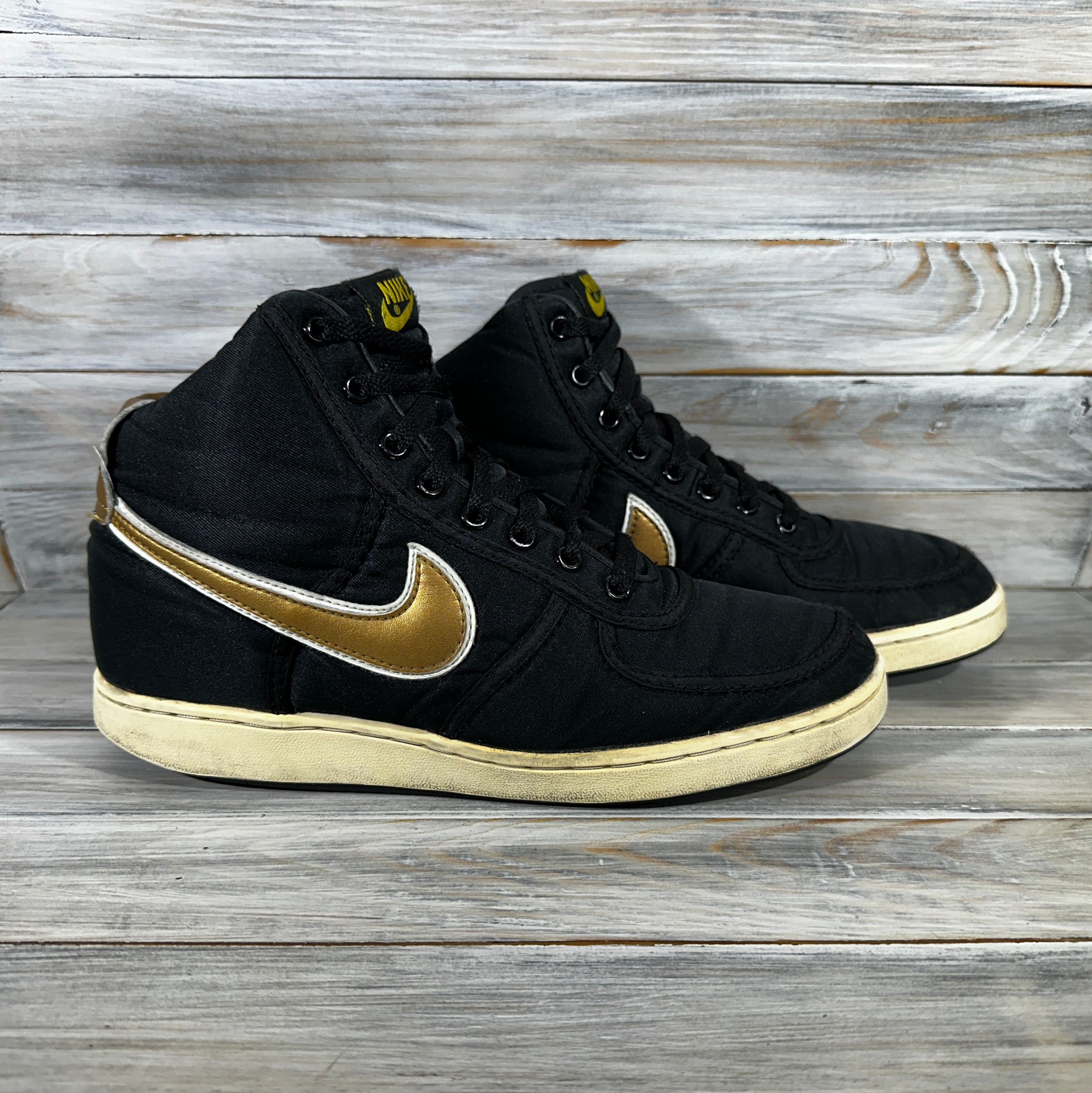 Nike vandal high supreme black metallic gold best sale