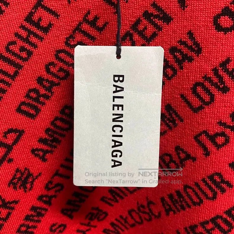 Balenciaga Balenciaga Red Logo Print Sweater. Size US XS / EU 42 / 0 - 5 Thumbnail