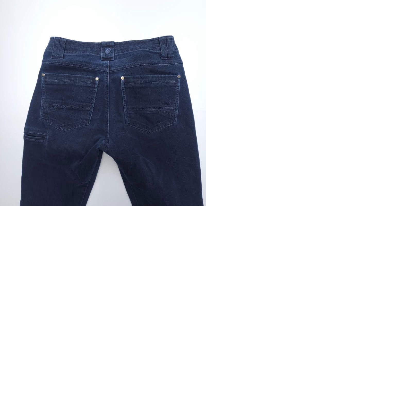 Denime Kuhl Indigo Dye Denim Jeans Danzr Performance Womens 28 x 30 Low Rise Dark Wash Skinny Stretch Denim Jeans Women's Blue 90s Theme Men/Boys/Girls? Size 28" / US 6 / IT 42 - 9 Thumbnail