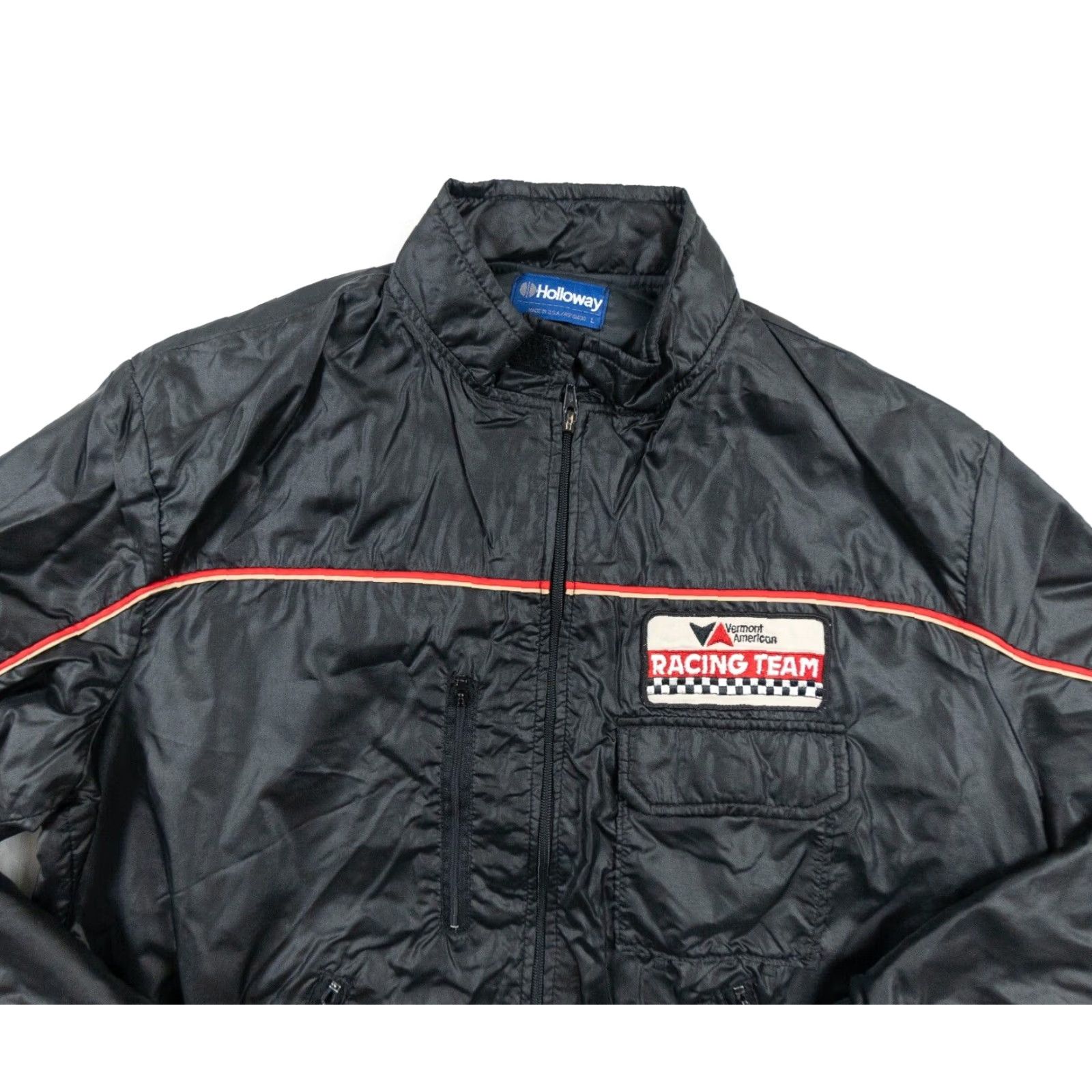 Holloway VINTAGE Holloway Indy Race Car Windbreaker Jacket Black Adult Large 80s 90s Mens Size US L / EU 52-54 / 3 - 2 Thumbnail