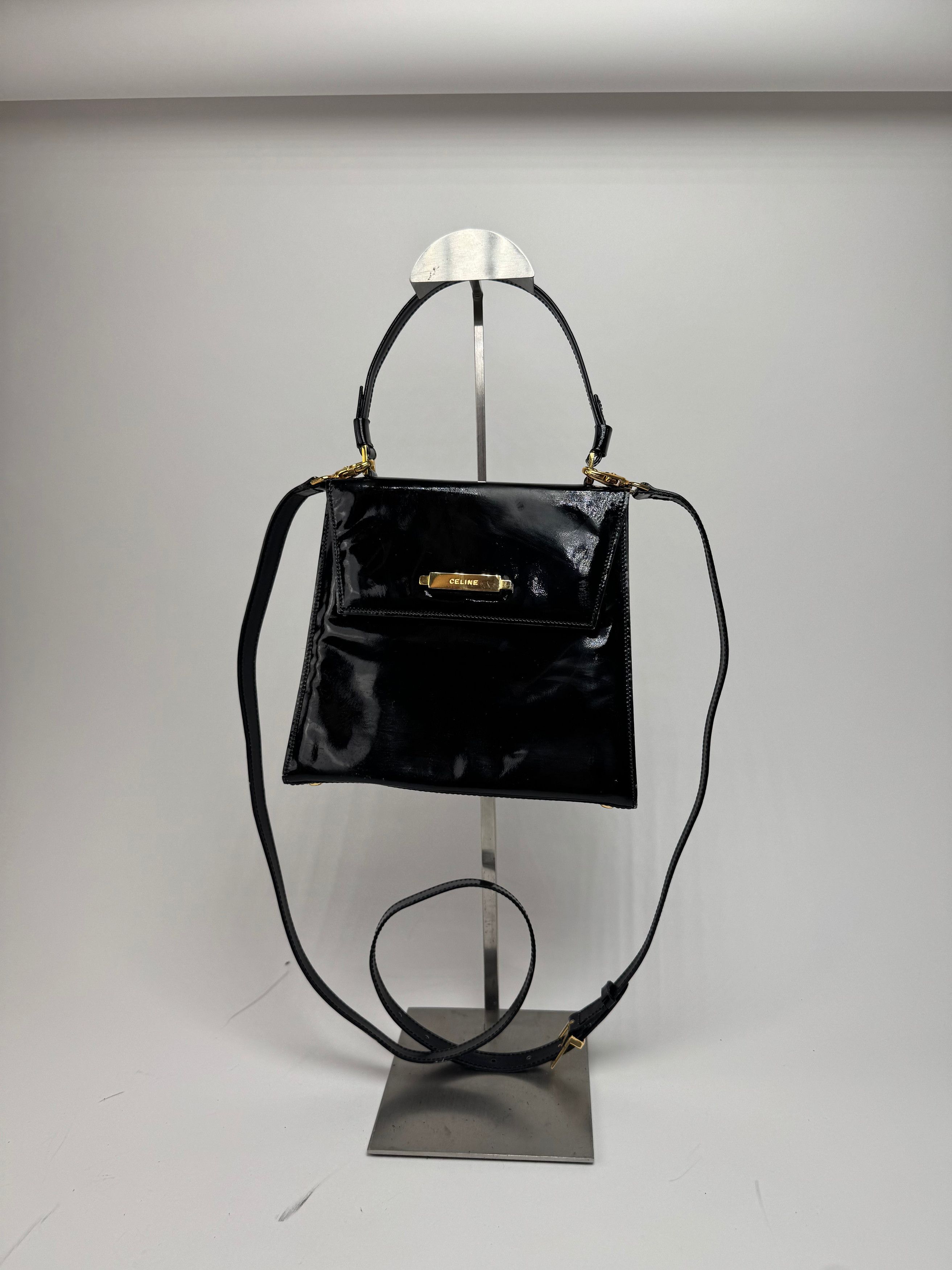 Celine Vintage Paris 2 Way Patent Leather Bag Black Size ONE SIZE - 1 Thumbnail