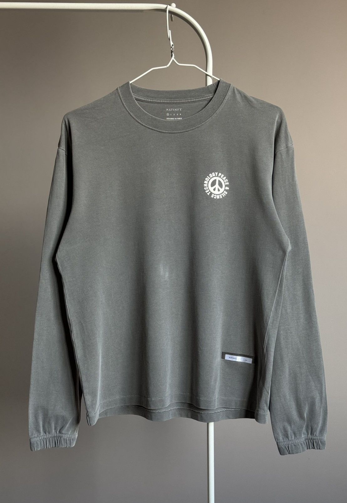 Satisfy Satisfy Running Gray Derma Peace Long Sleeve T-Shirt Size US XS / EU 42 / 0 - 1 Thumbnail