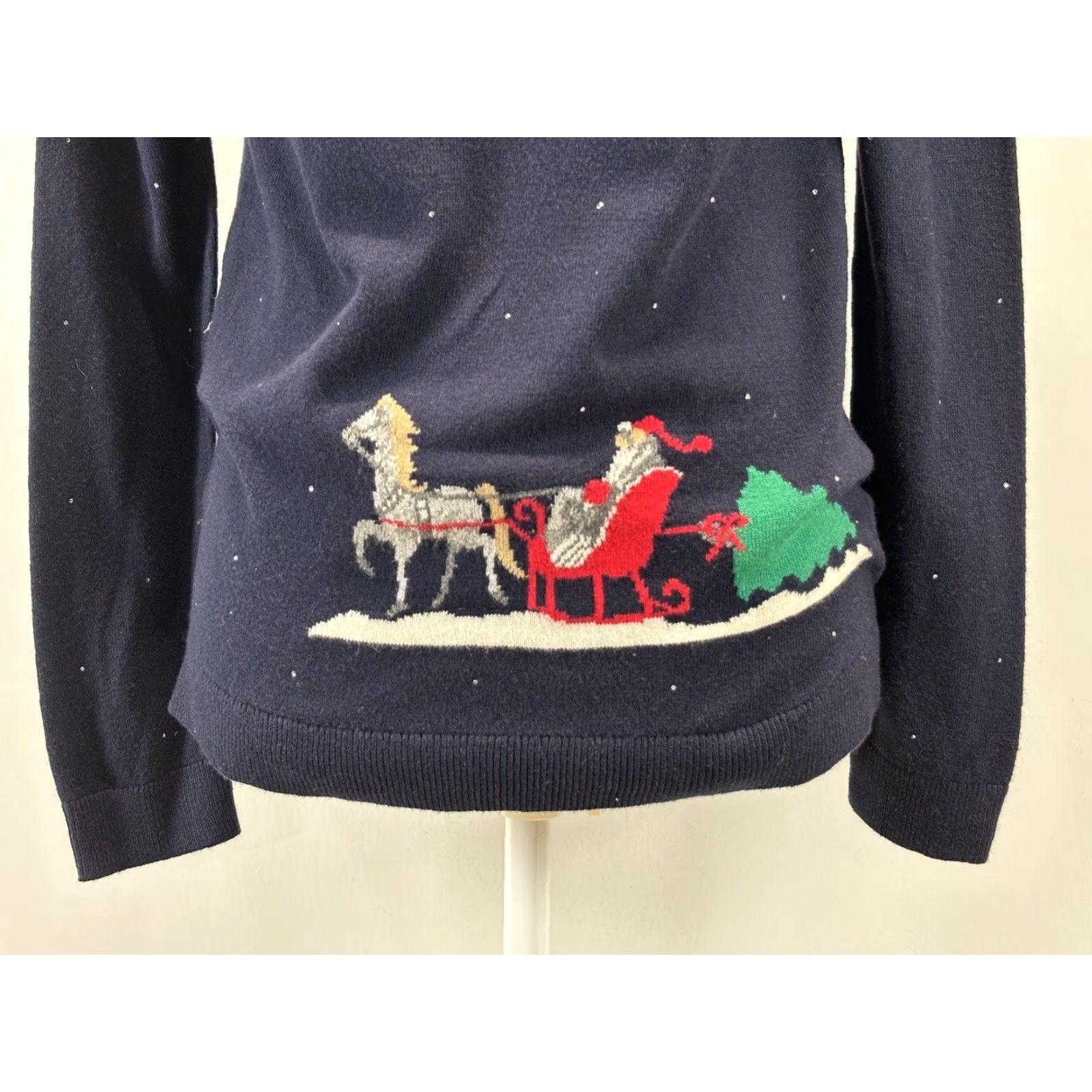 Talbots Talbots Sweater Womens XS Navy Christmas Scene Long Sleeve Pullover Winter Holiday Classic Size XS / US 0-2 / IT 36-38 - 6 Thumbnail
