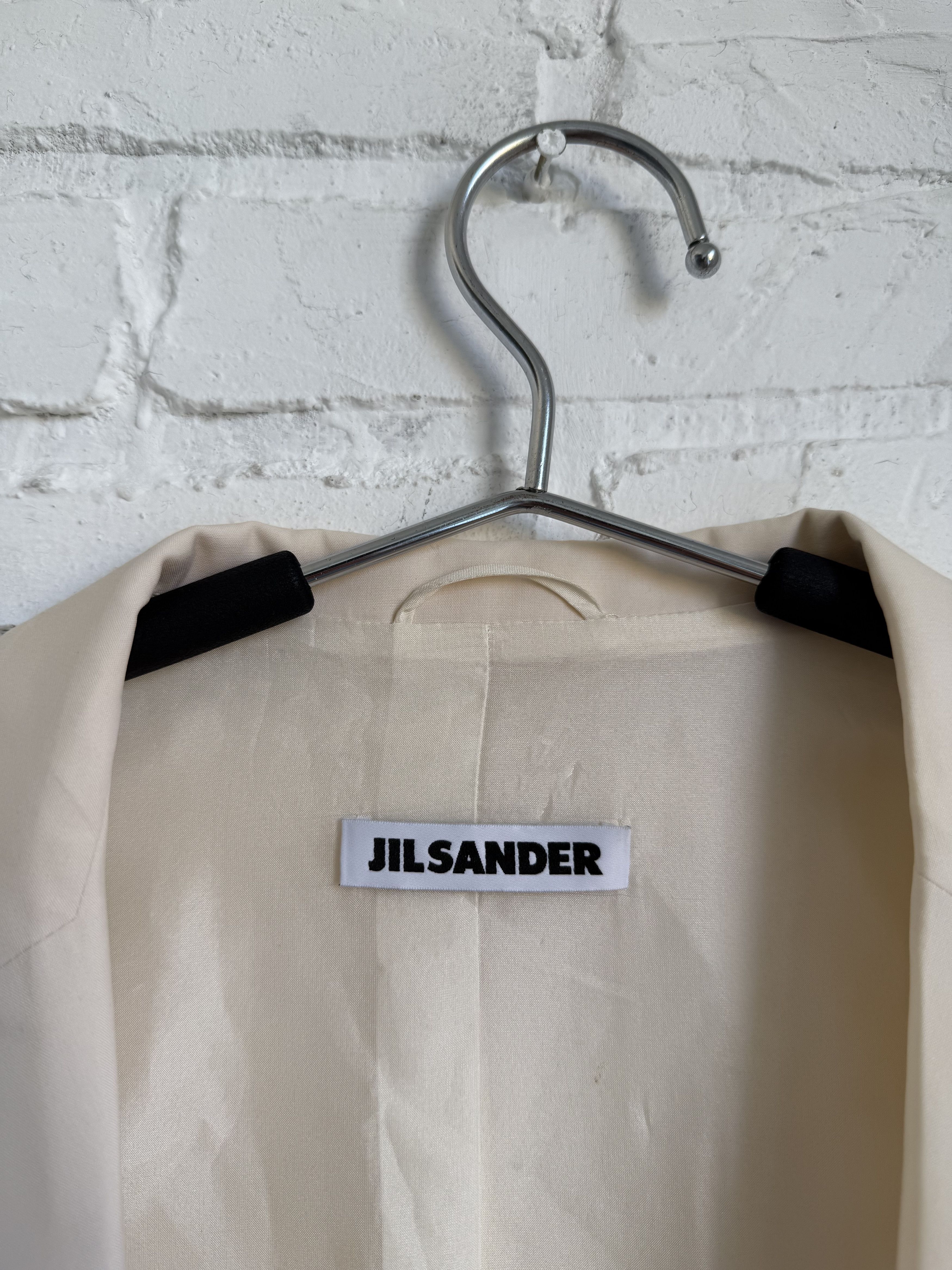 Jil Sander Jil Sander long wool blazer cream white Size S / US 4 / IT 40 - 4 Thumbnail
