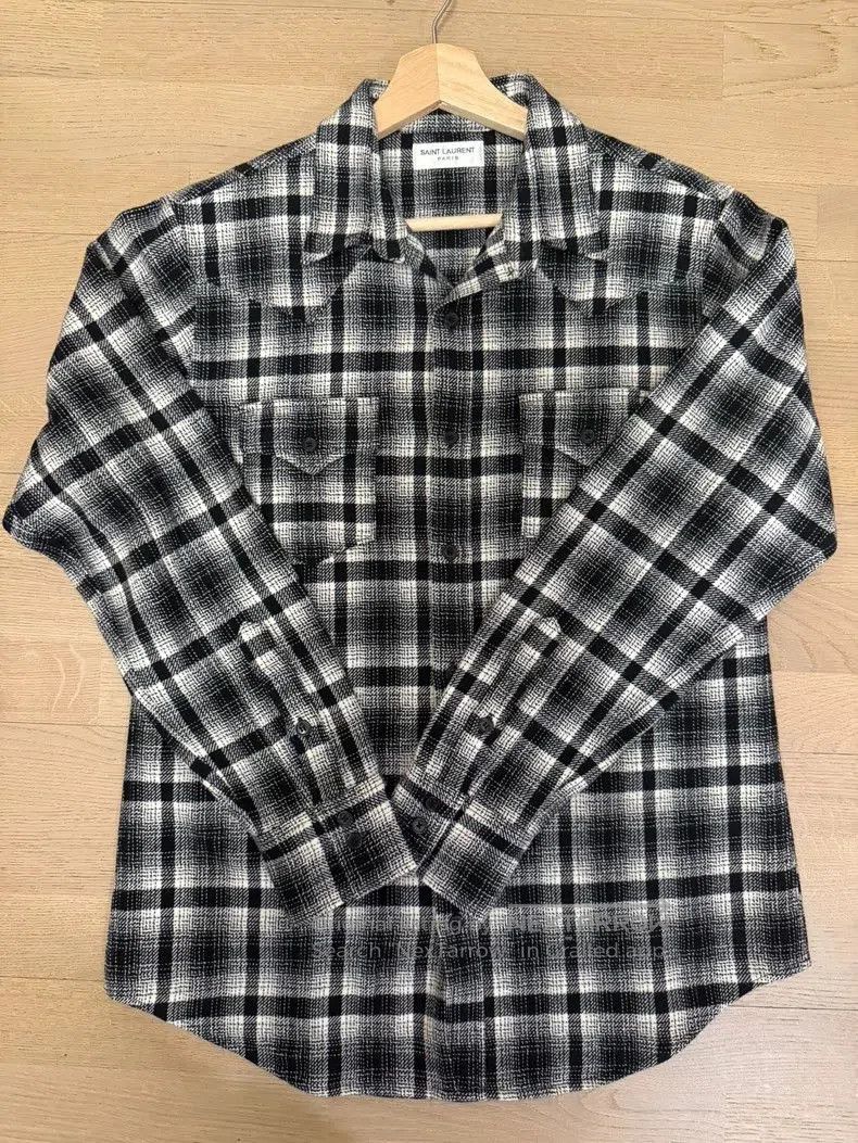 Other YSL SLP Black White Plaid Wool Shirt. Size US L / EU 52-54 / 3 - 1 Thumbnail