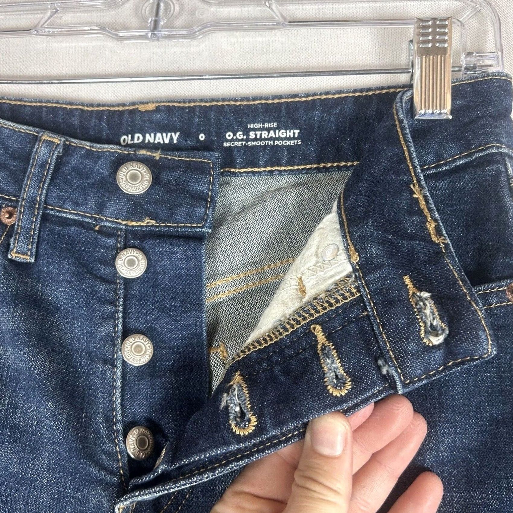 Old Navy Old Navy Jeans Womens Size 0 High Rise Straight Buttonfly Denim Black Stretch 5-Pocket Regular Mens? Size 25" / US 0 / IT 36 - 2 Thumbnail